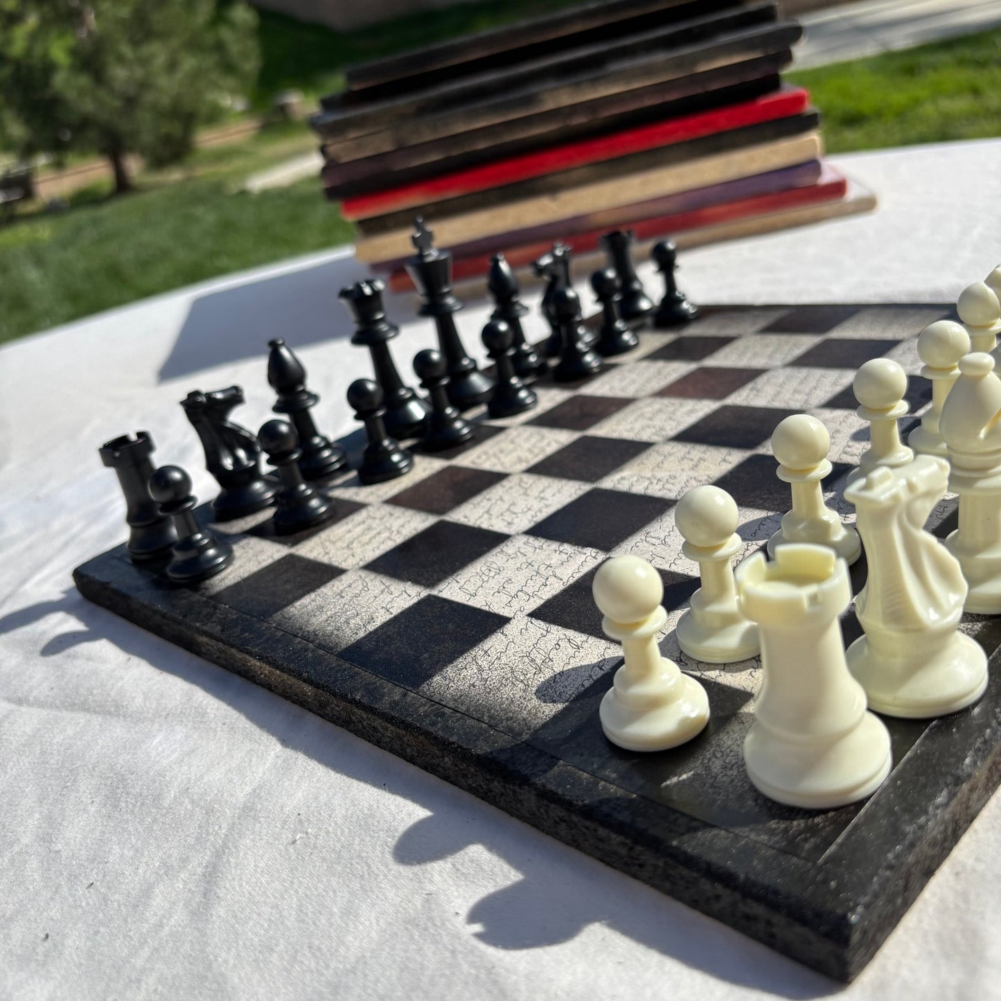 Cursive Writing - Scrapbook Chess Set