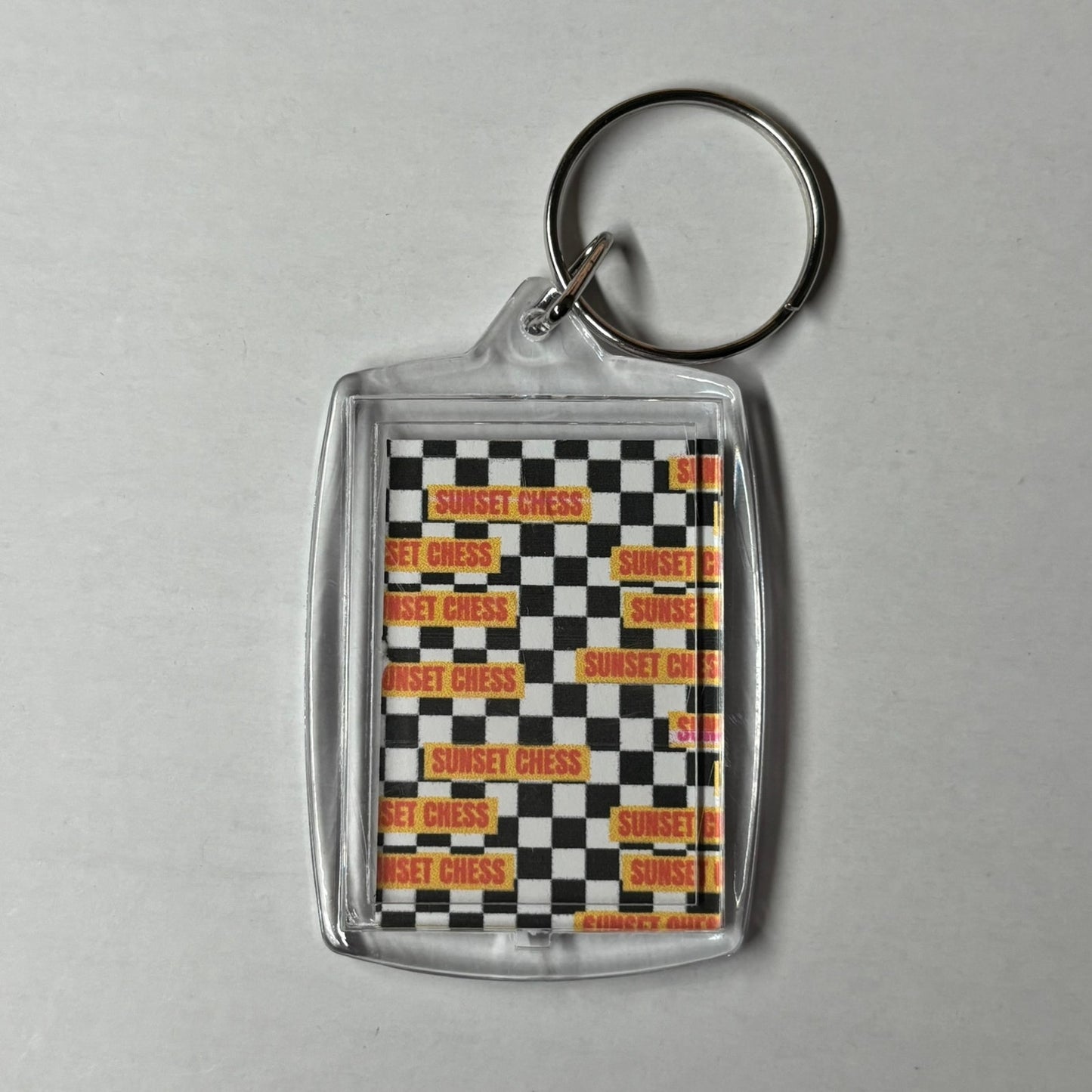 Ice Cream View - Sunset Chess Photo Keychain