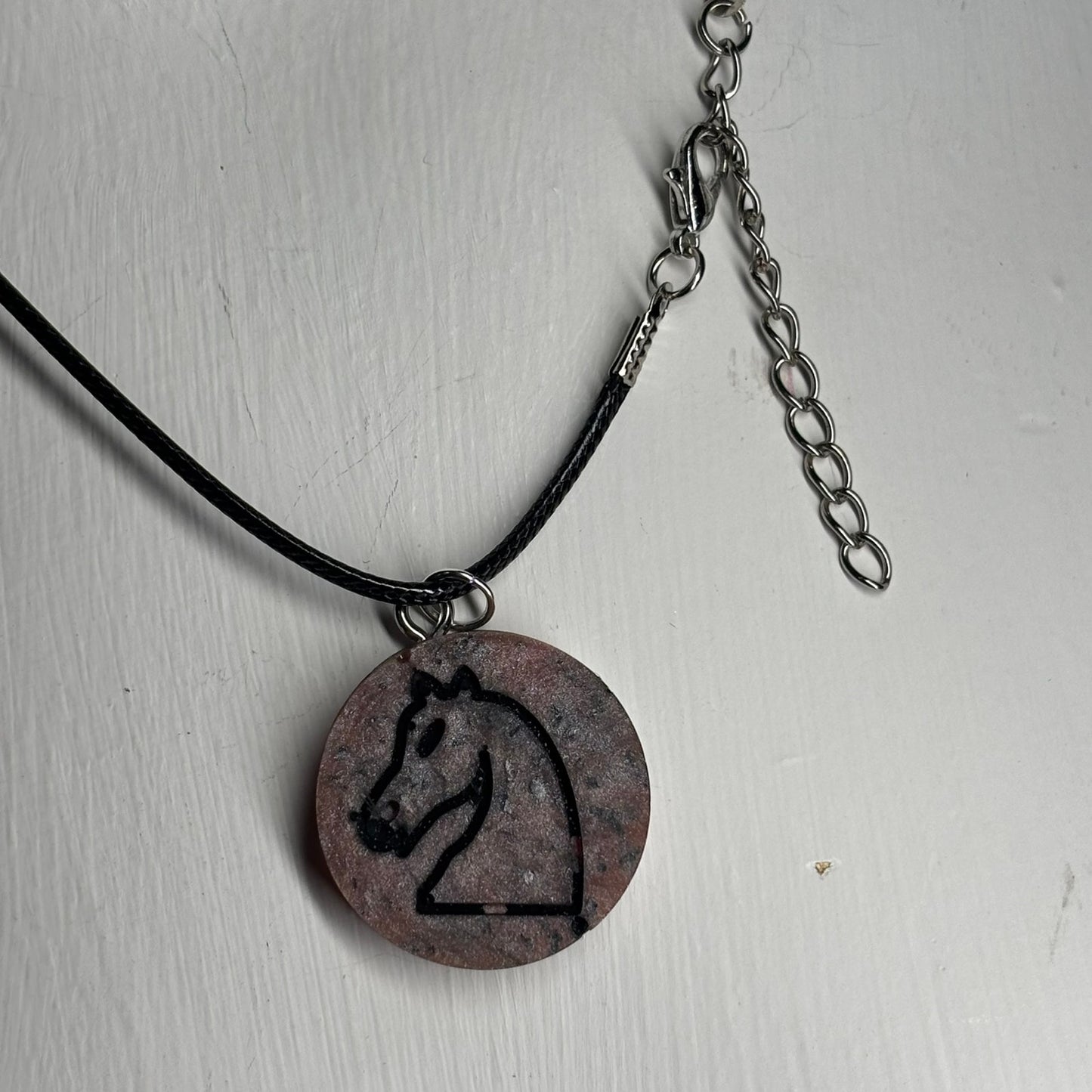 Luxurious Knight - Handmade Resin Chess Necklace