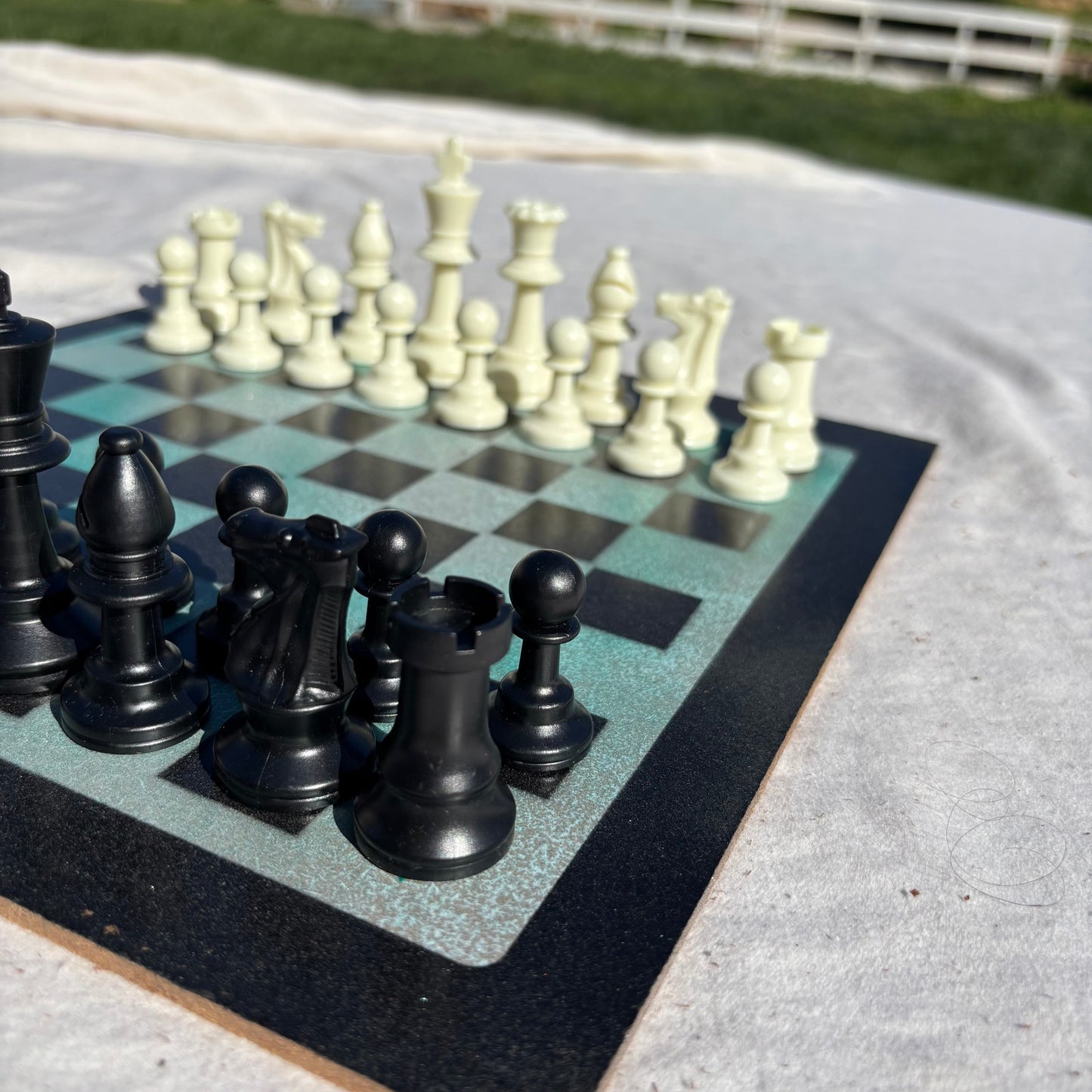 Minty Green - Painted Chess Set