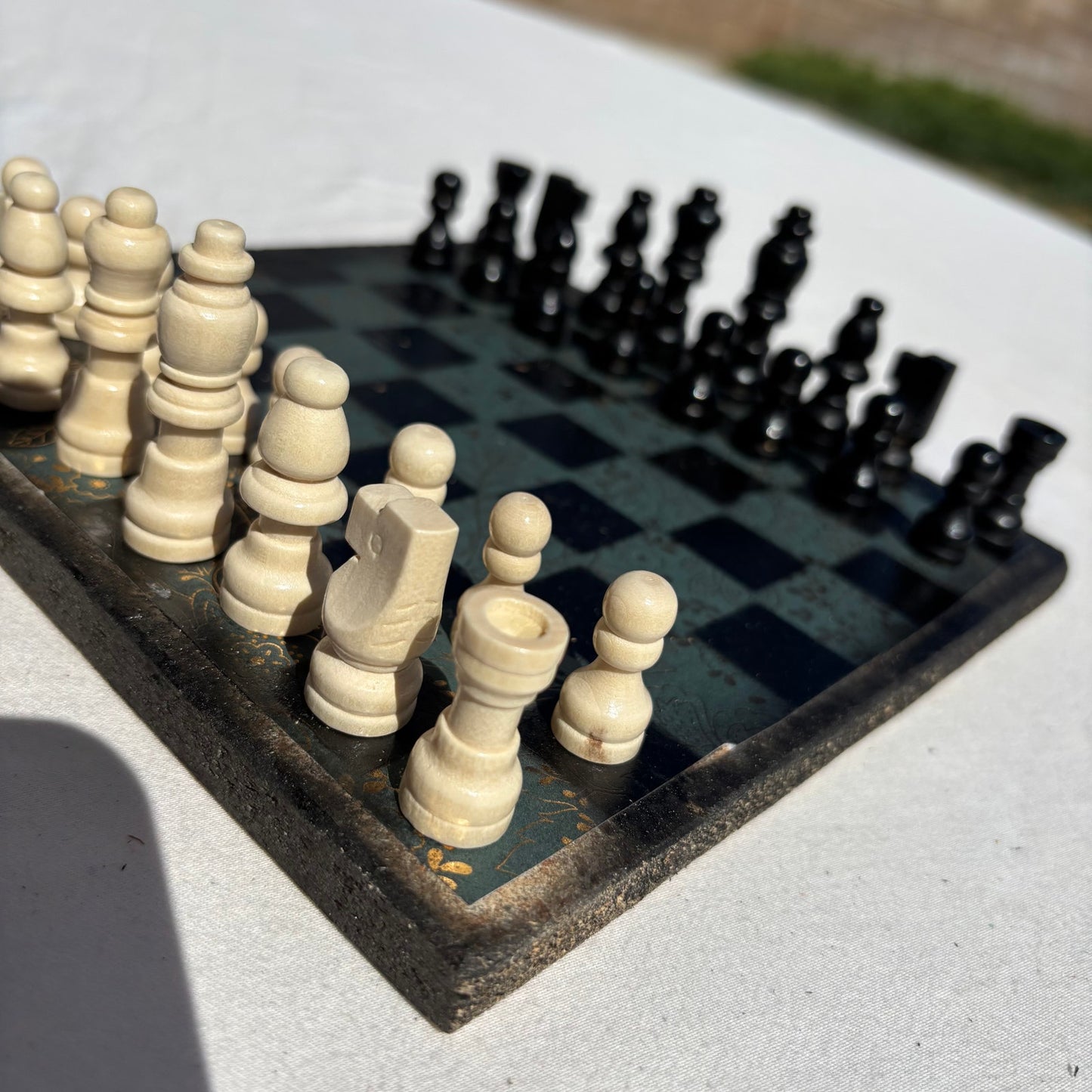 Golden Green - Scrapbook Chess Set
