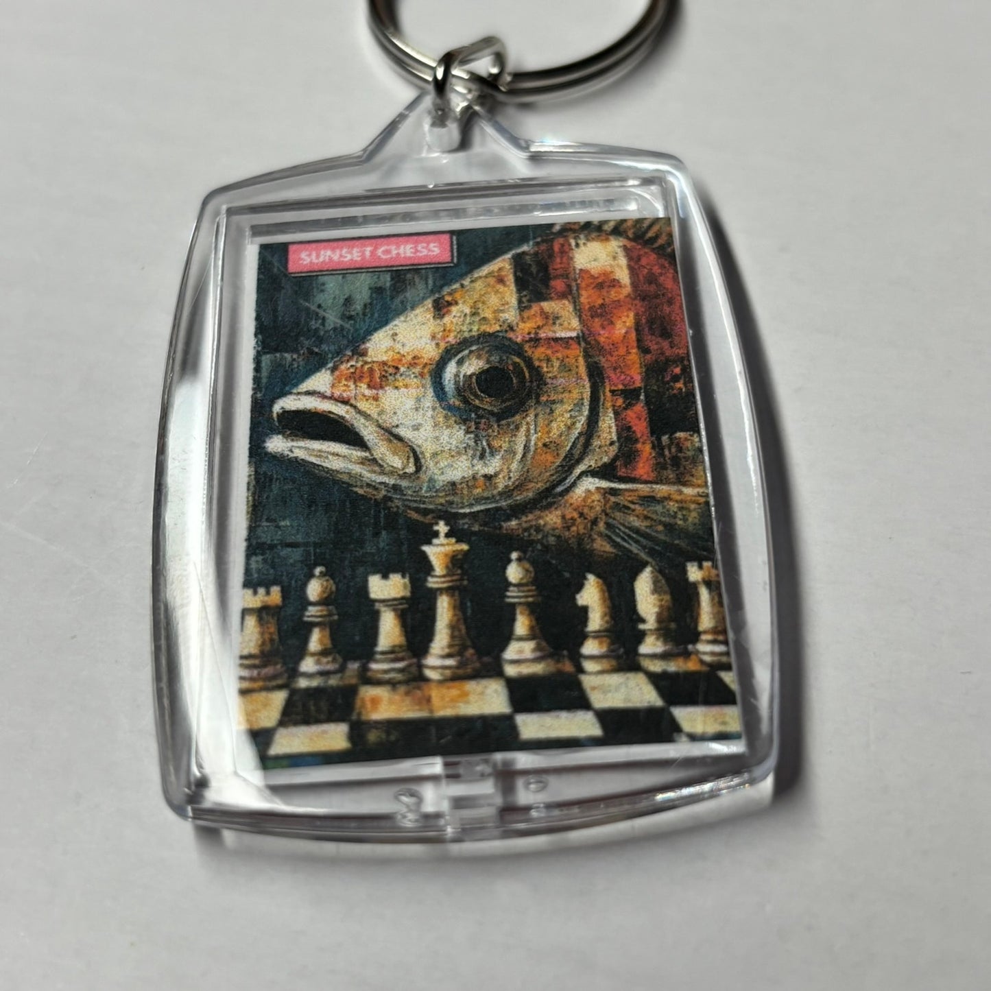 Smells Fishy - Sunset Chess Photo Keychain