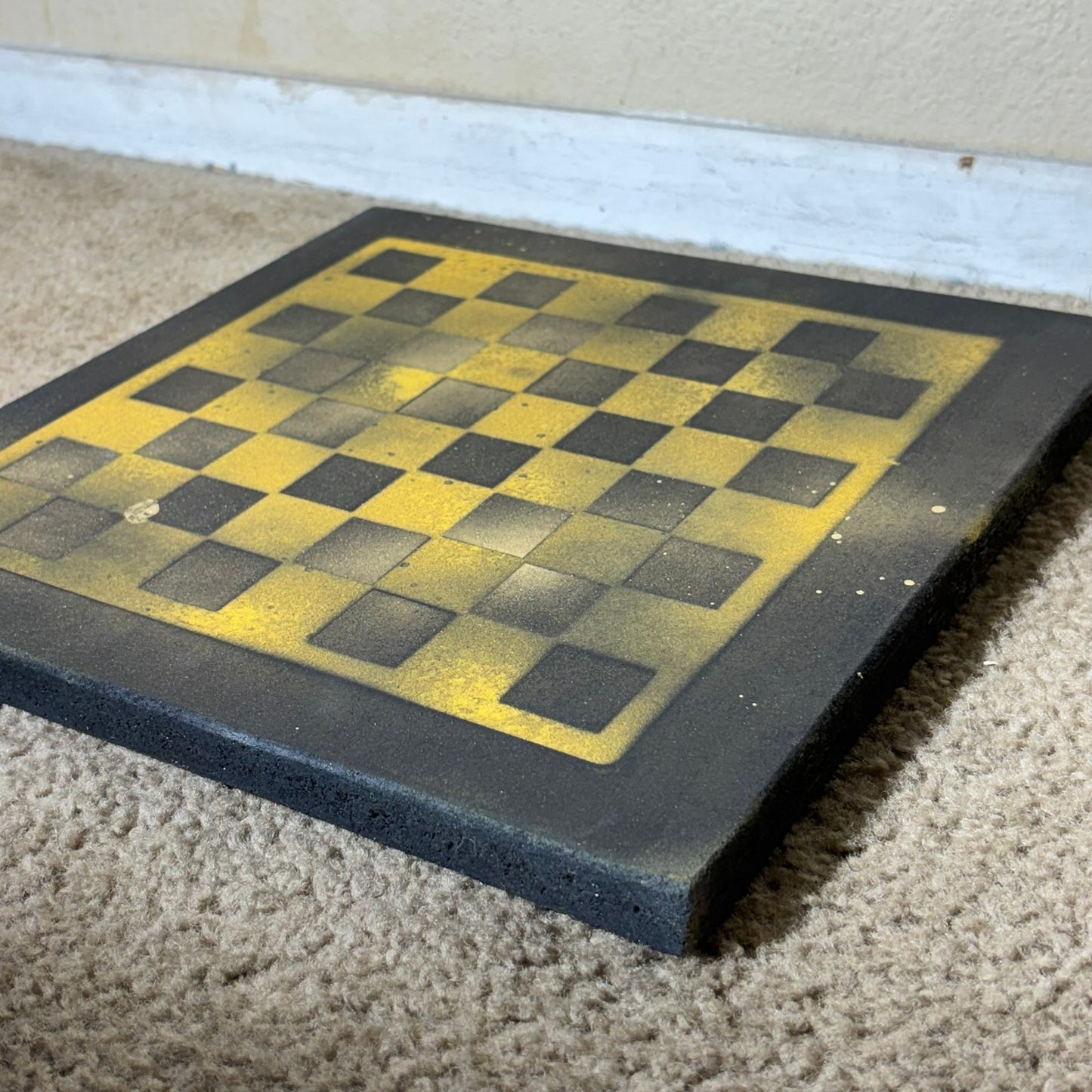Dirty Yellow - Painted Chess Board