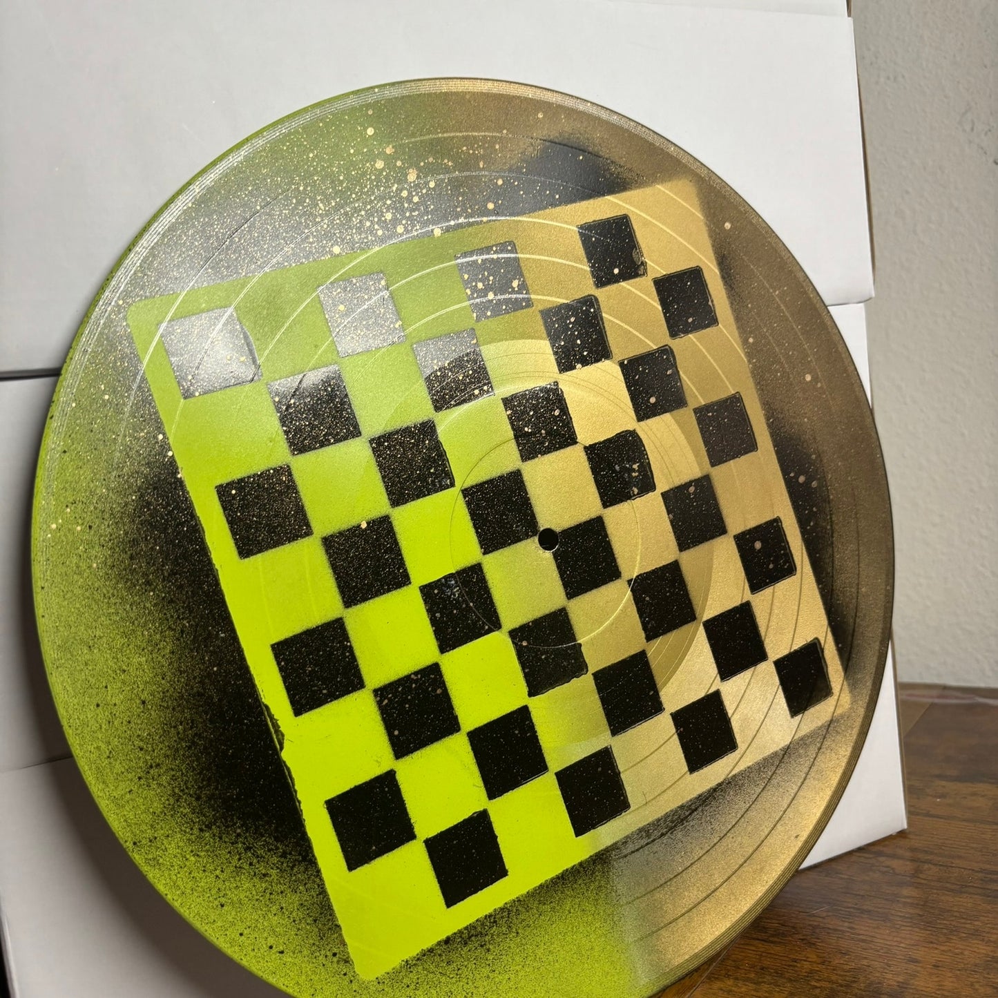 Golden Green Lime - Vinyl Chess Board
