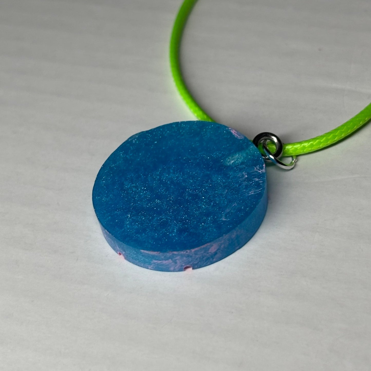 Blue & Pink Knight - Handmade Resin Chess Necklace