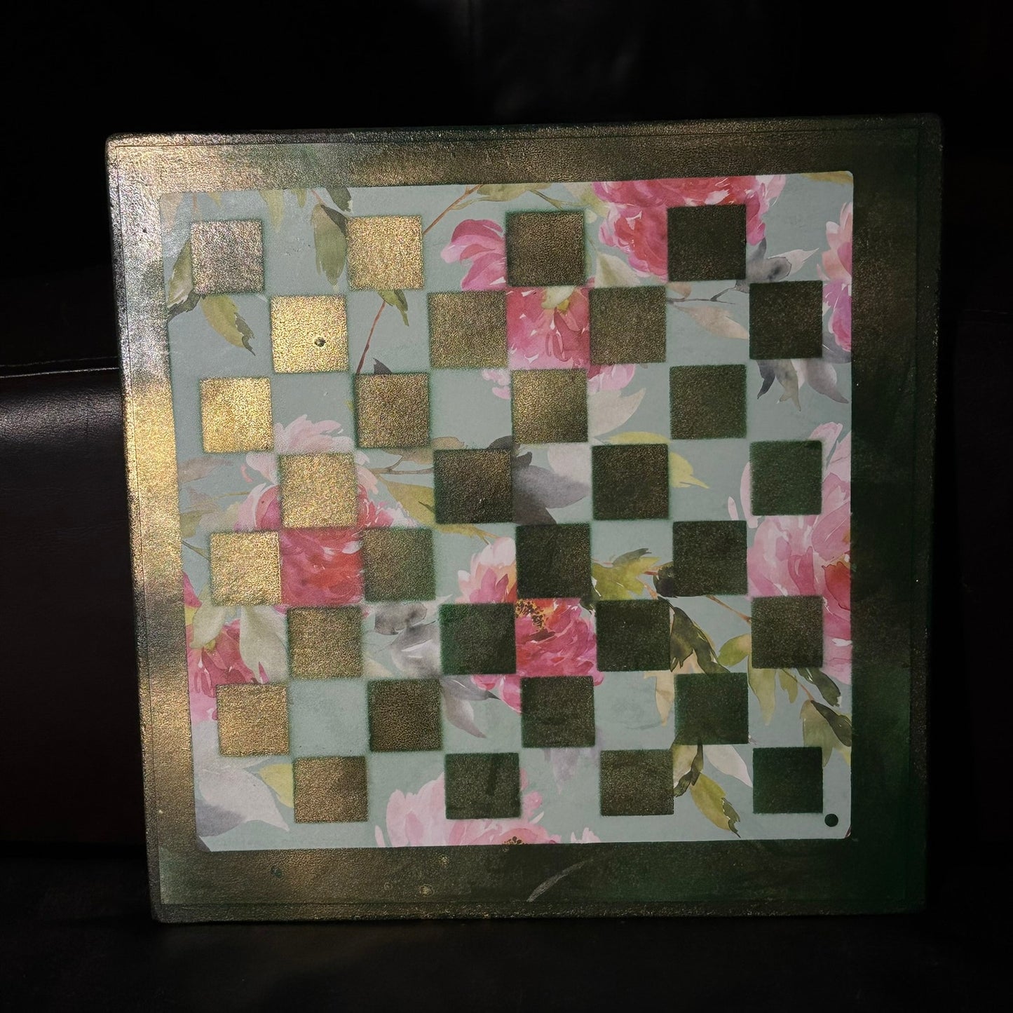 Nature Green Flowers - Scrapbook Chess Board