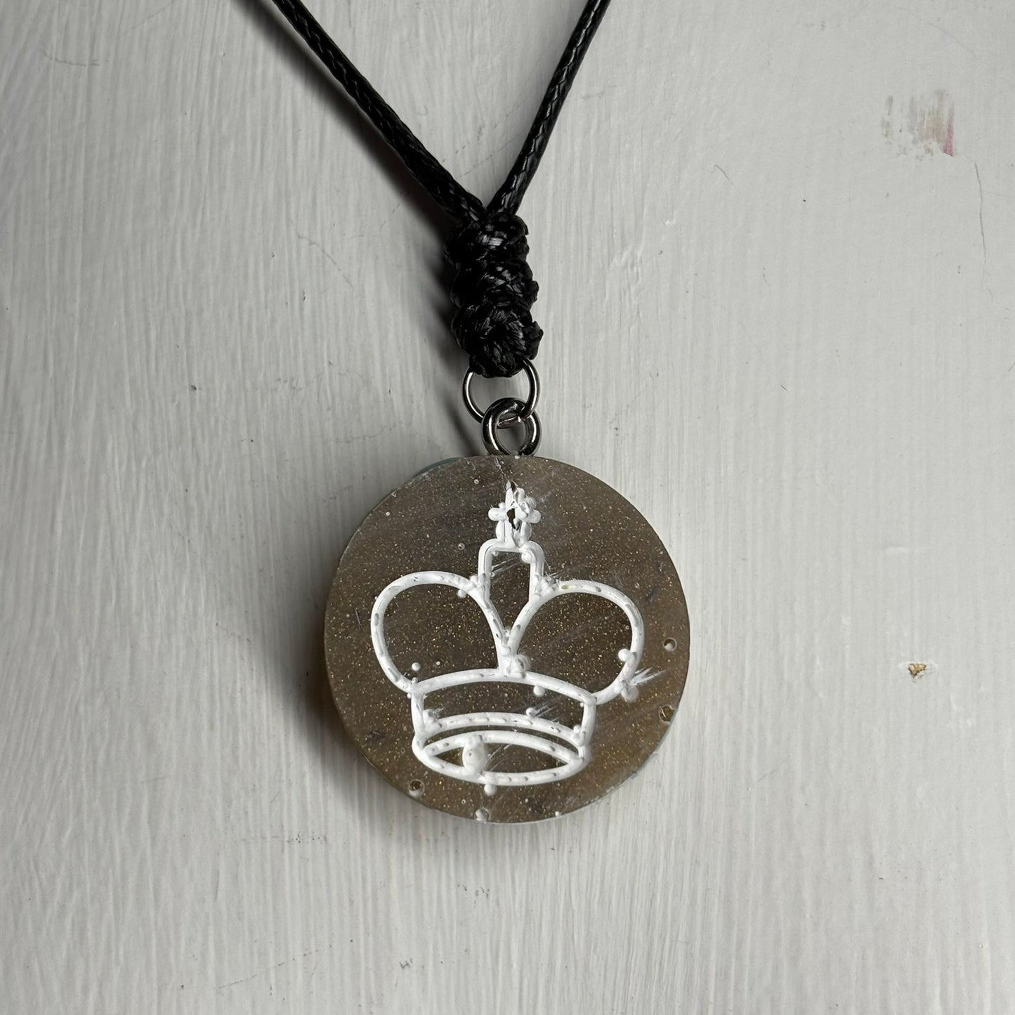 Yellow King - Handmade Resin Chess Necklace