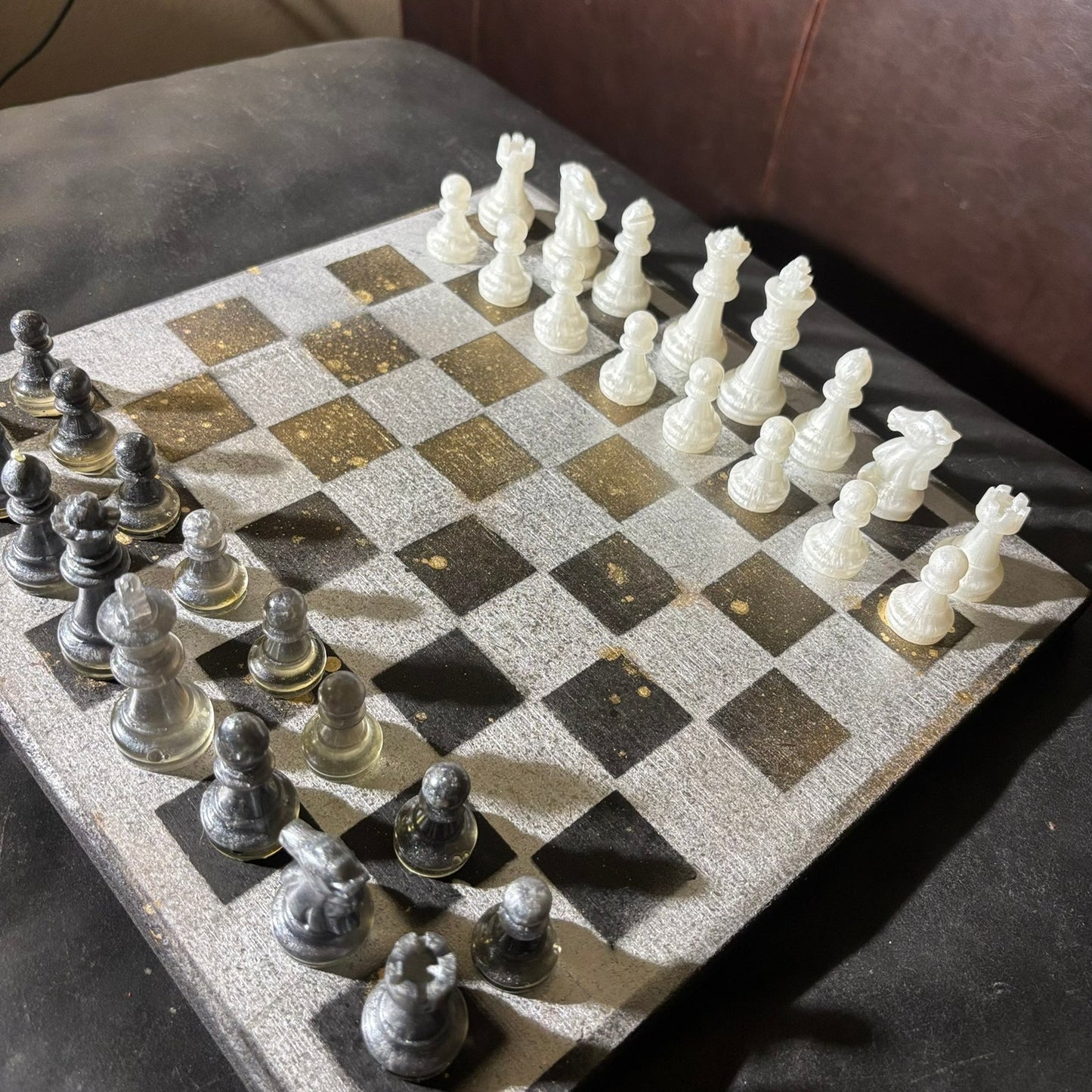 Silver Chrome Gold - Painted Chess Set