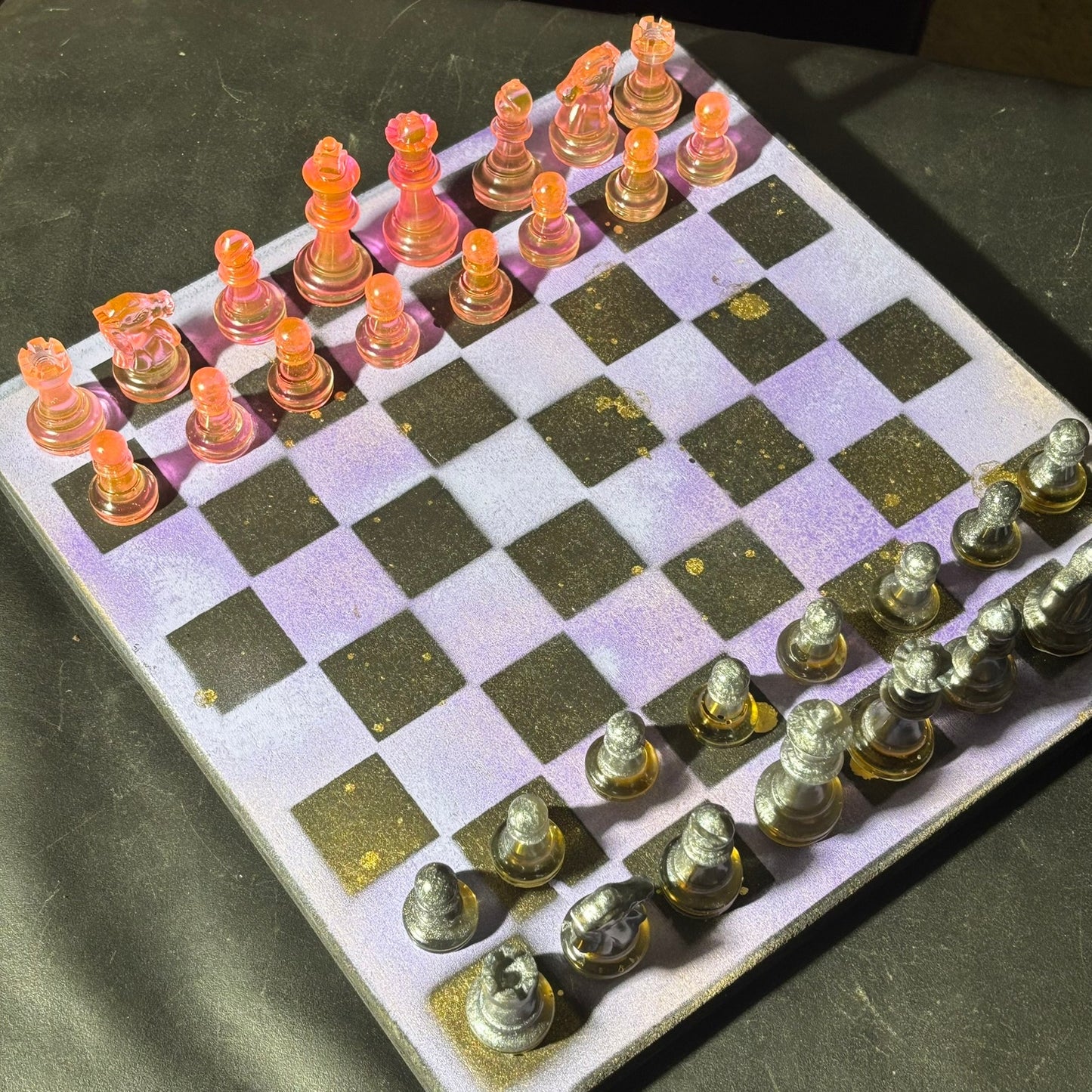 Golden Purple - Painted Chess Set