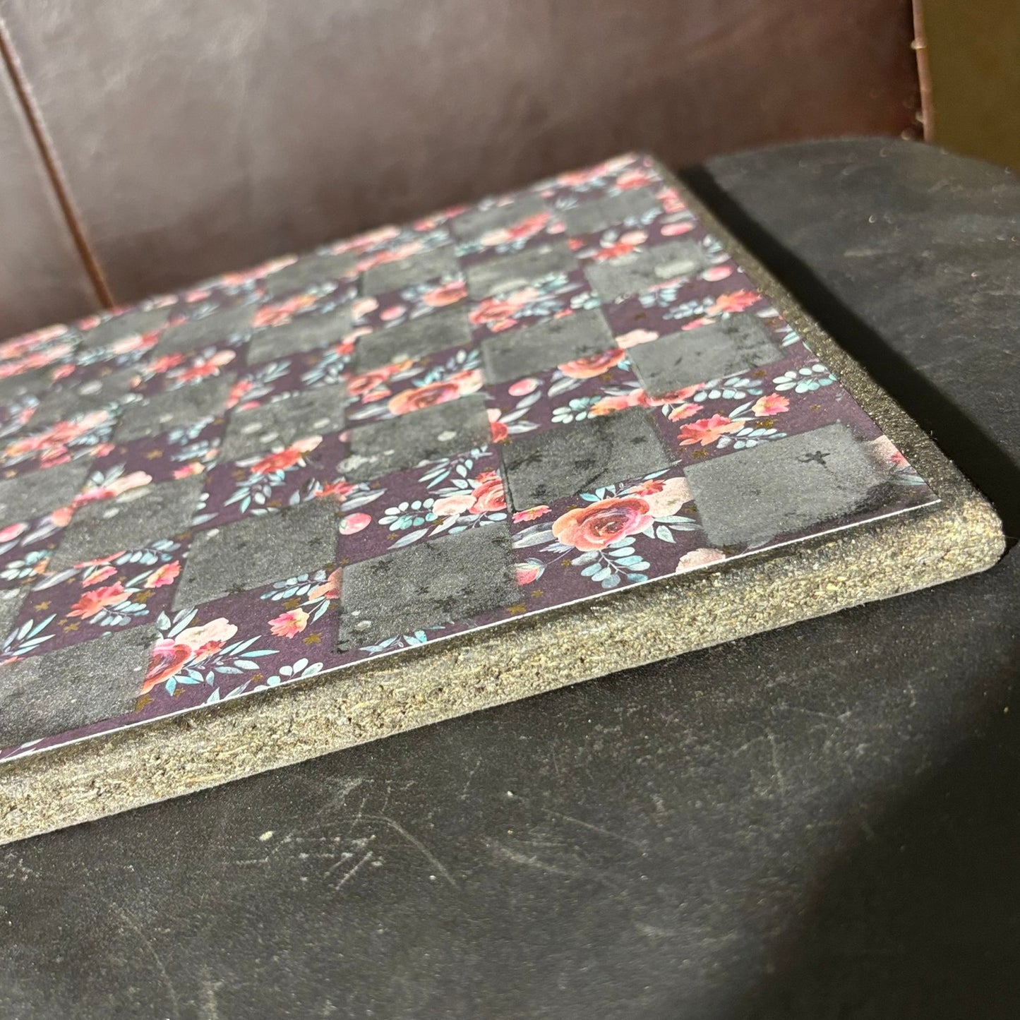 Supreme Dark Flowers - Scrapbook Chess Board