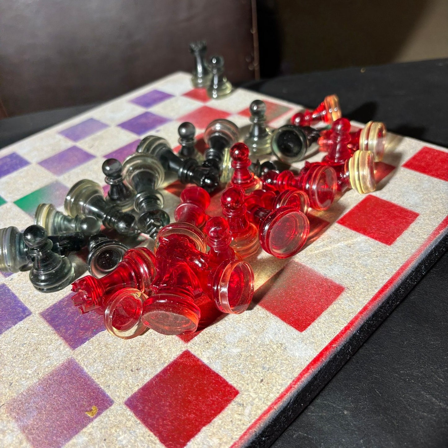 Rainbow Color Mix - Painted Chess Set