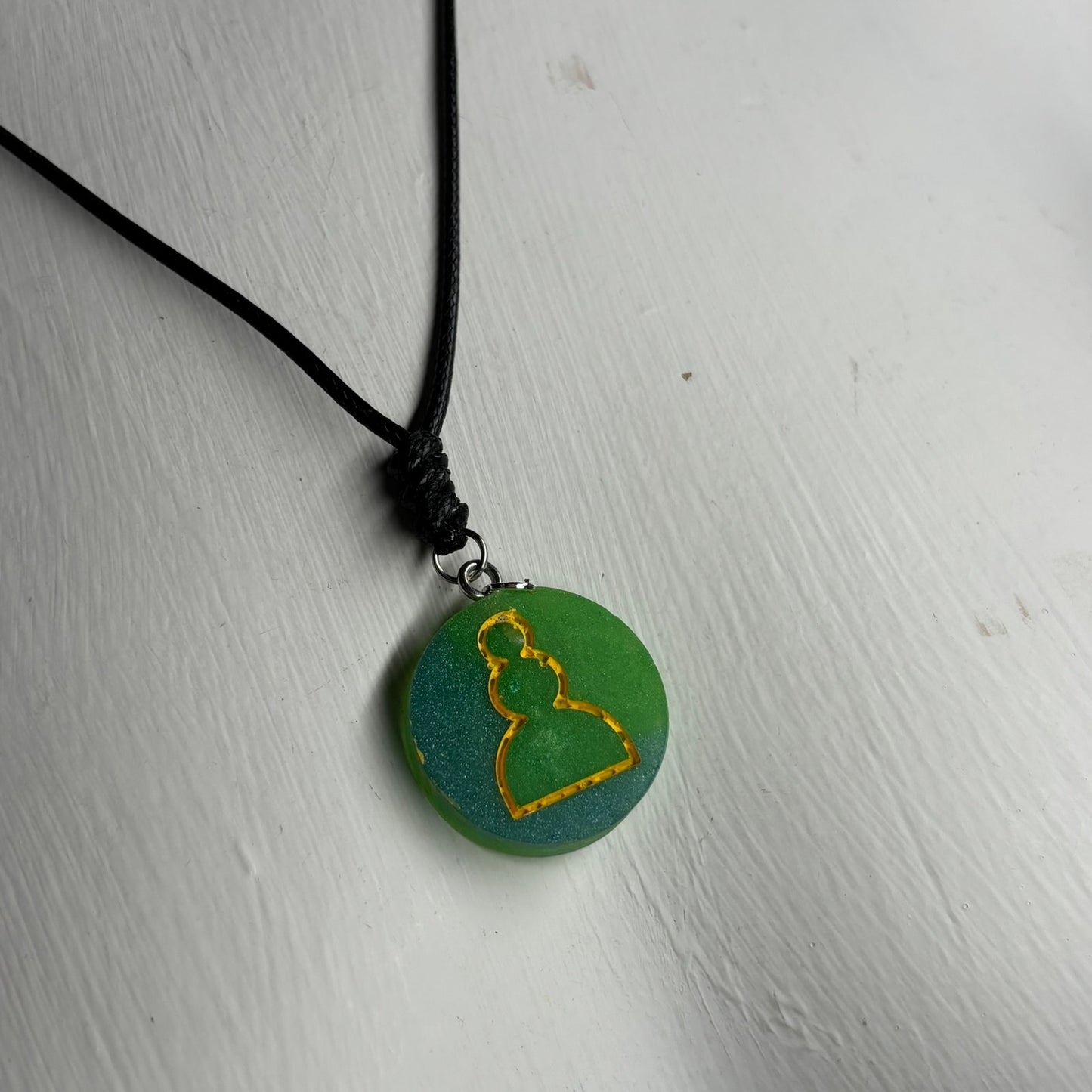 Green Pawn - Handmade Resin Chess Necklace