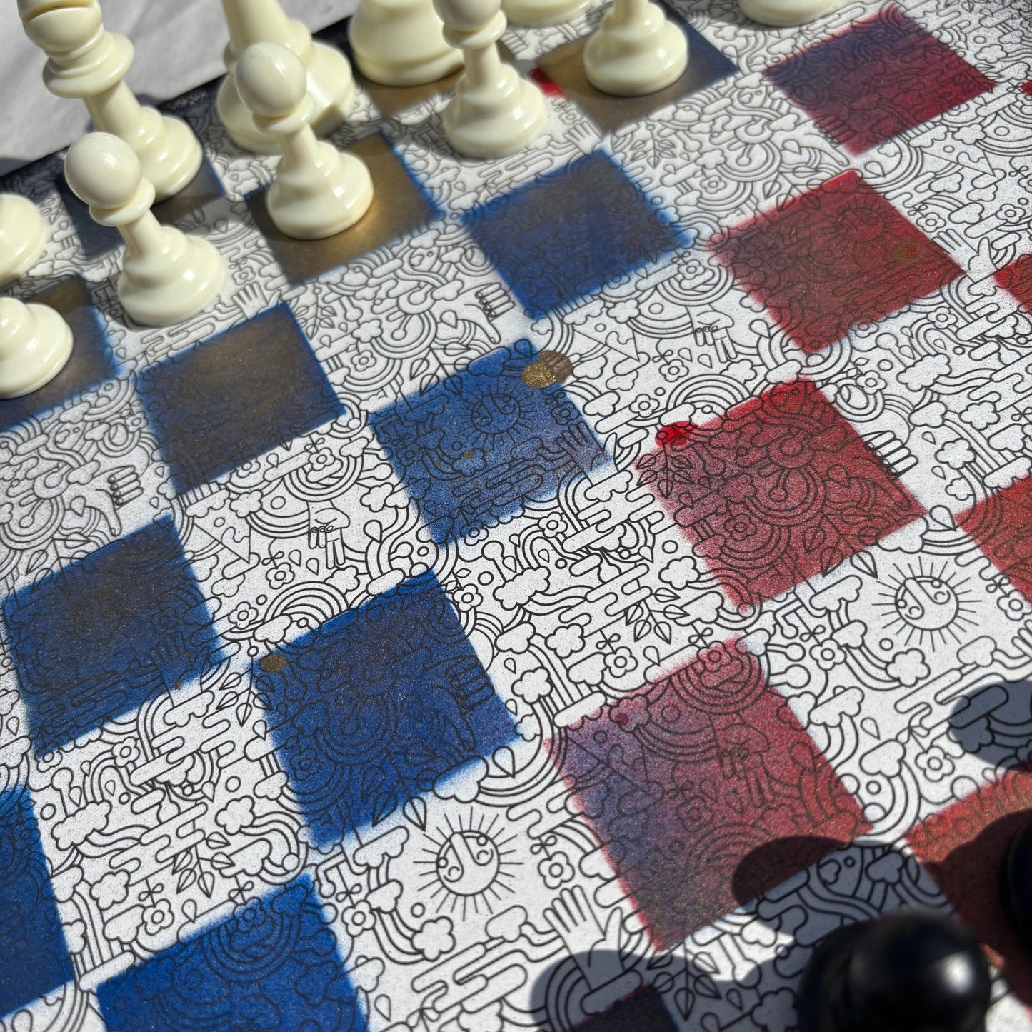 Cartoon Golden Hue - Scrapbook Chess Set
