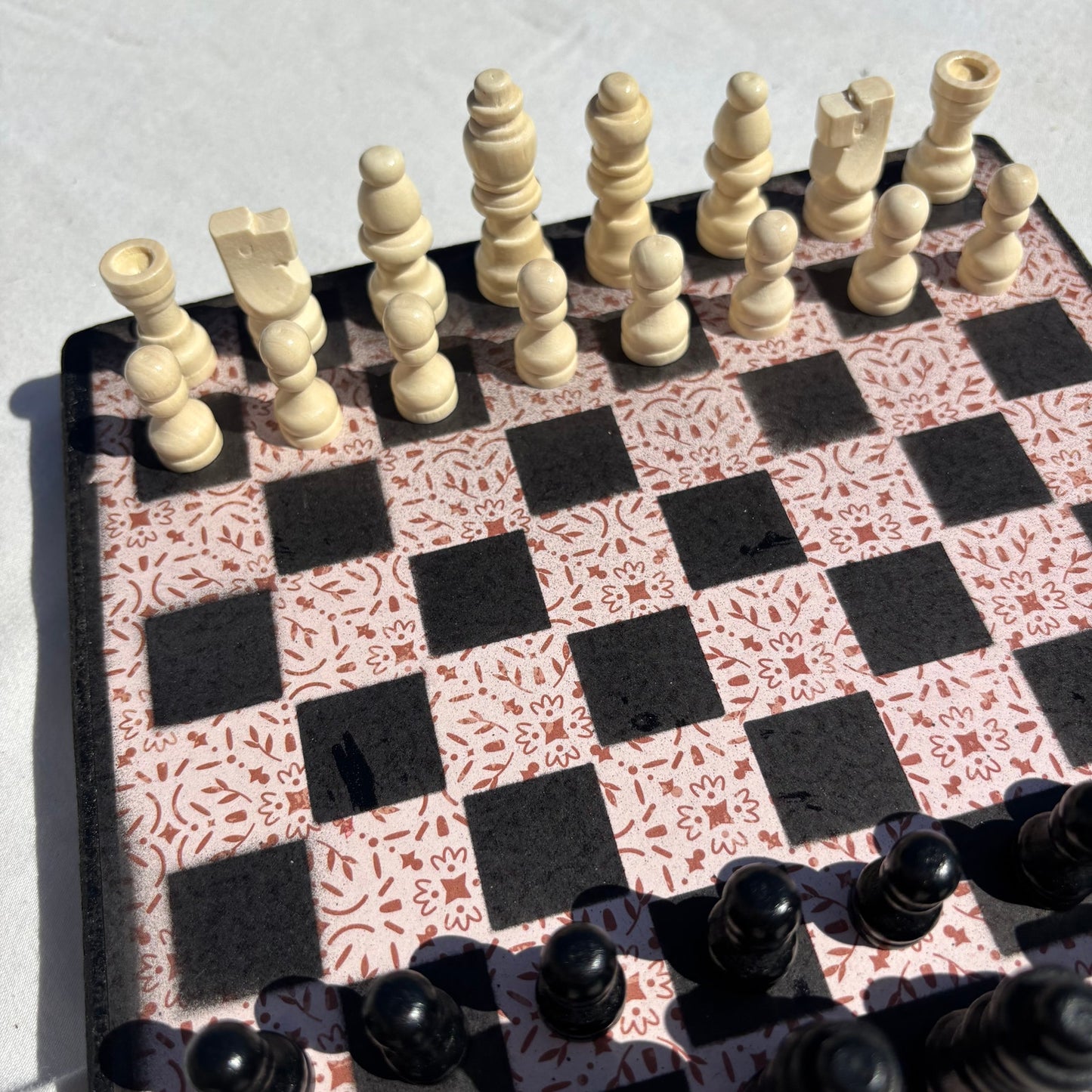 Vintage Cream - Scrapbook Chess Set