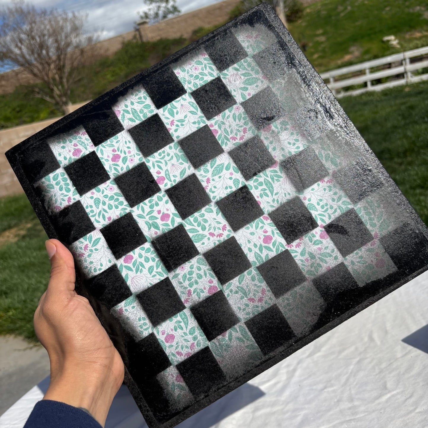 Vibrant Flowers - Scrapbook Chess Set