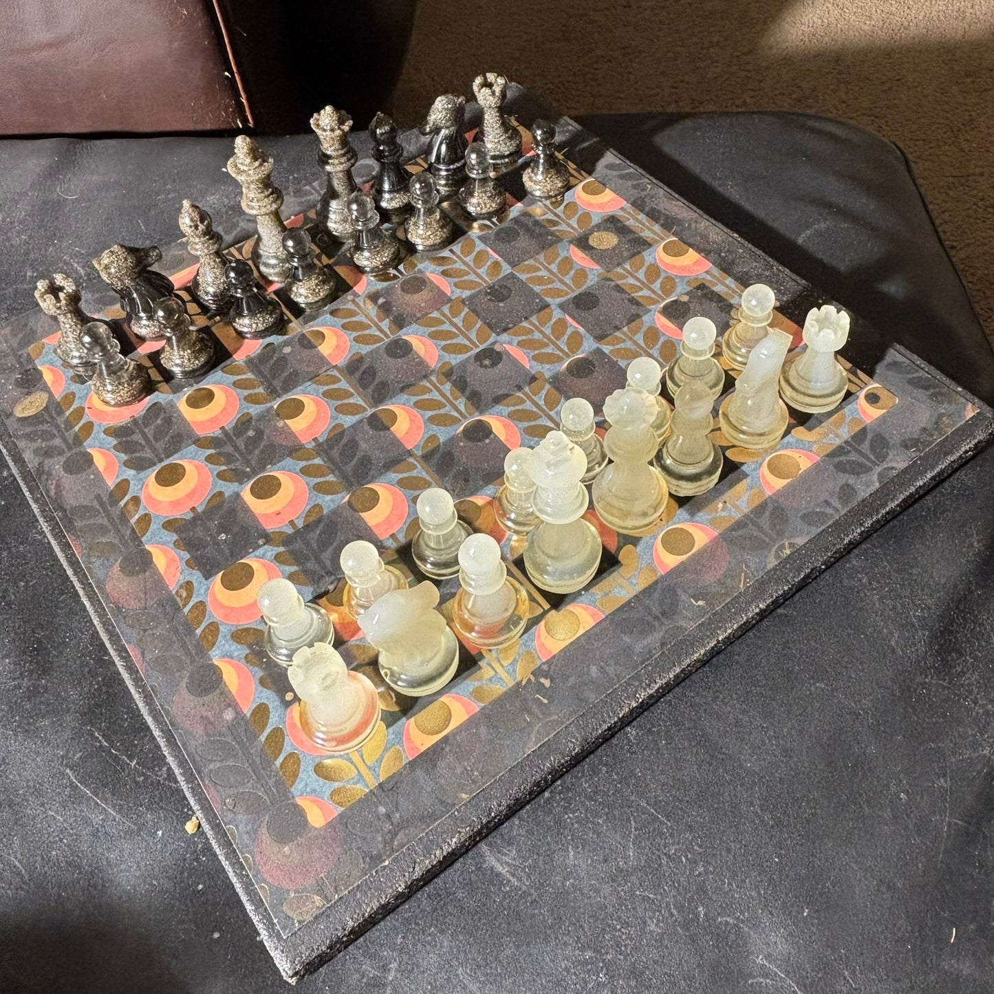 Vintage Swirl Pattern - Scrapbook Chess Set
