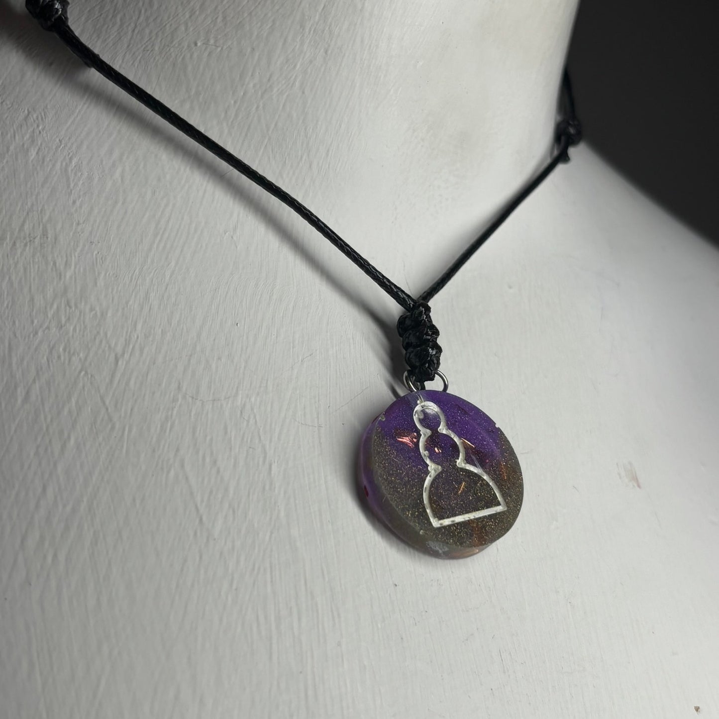 Purple Pawn - Handmade Resin Chess Necklace
