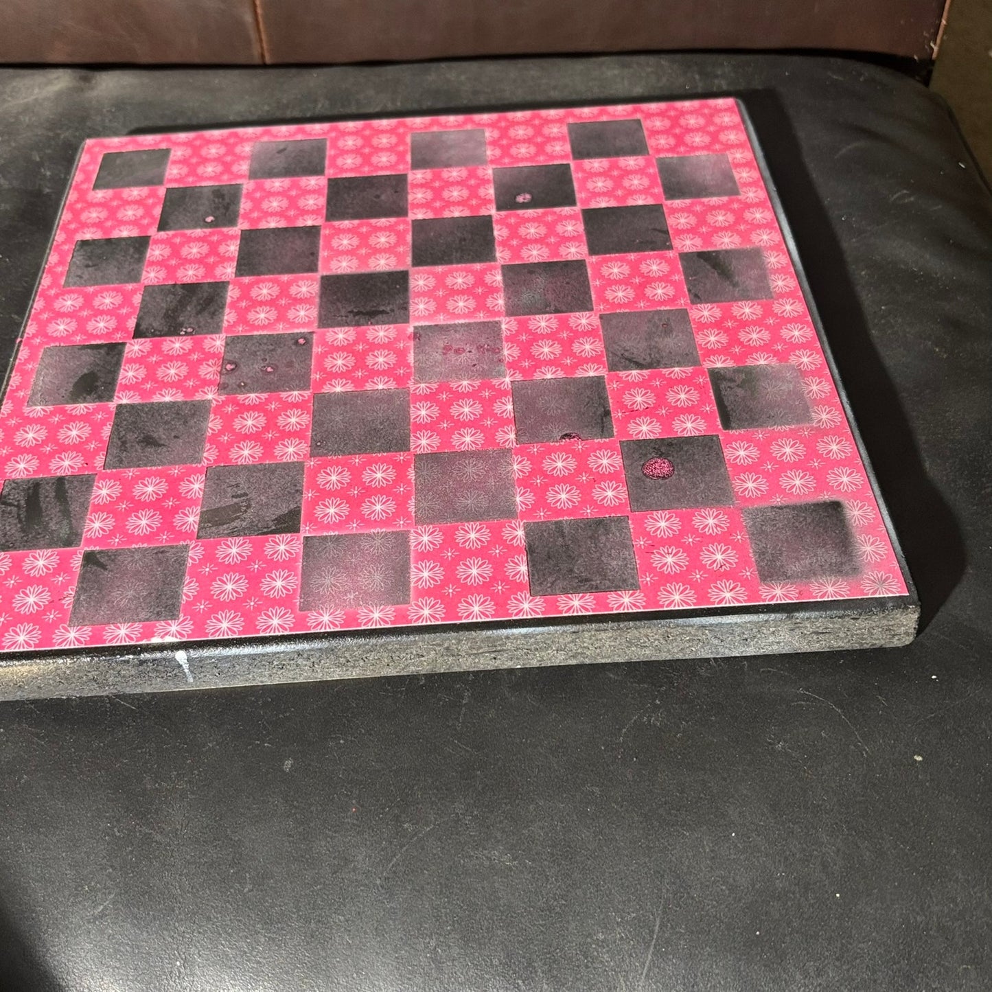 Red Pattern - Scrapbook Chess Board