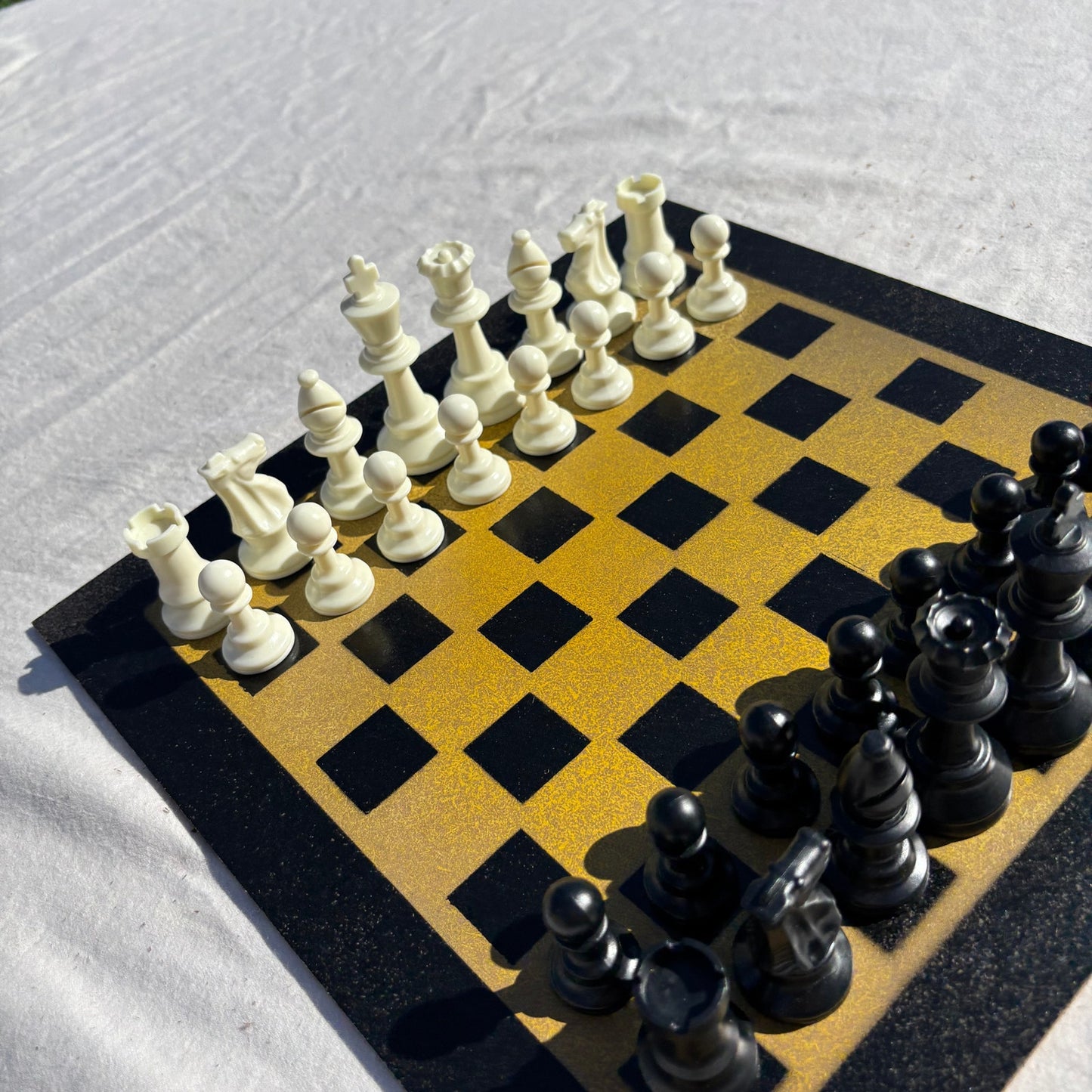Yellow & Black - Painted Chess Set