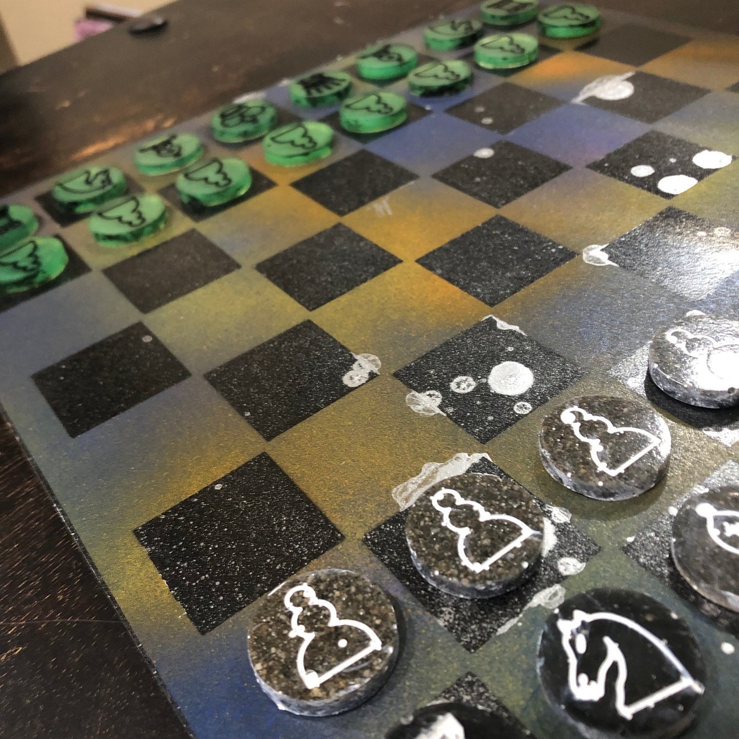 Toxic Green - Painted Chess Set