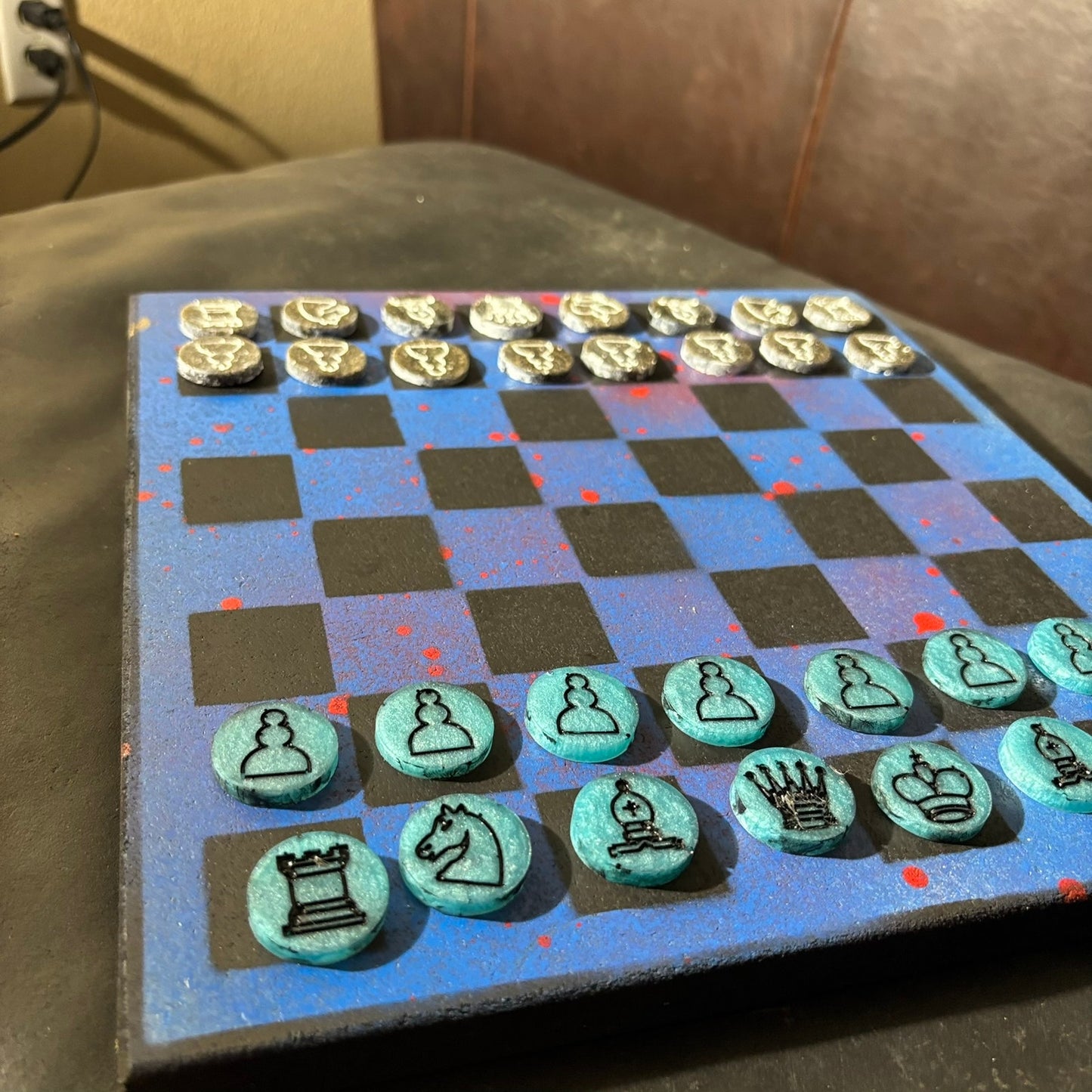 Space Blue - Painted Chess Set