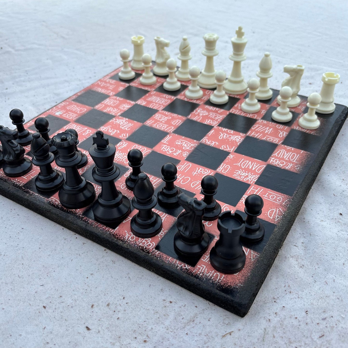 Uplifting Peach Pink - Scrapbook Chess Set
