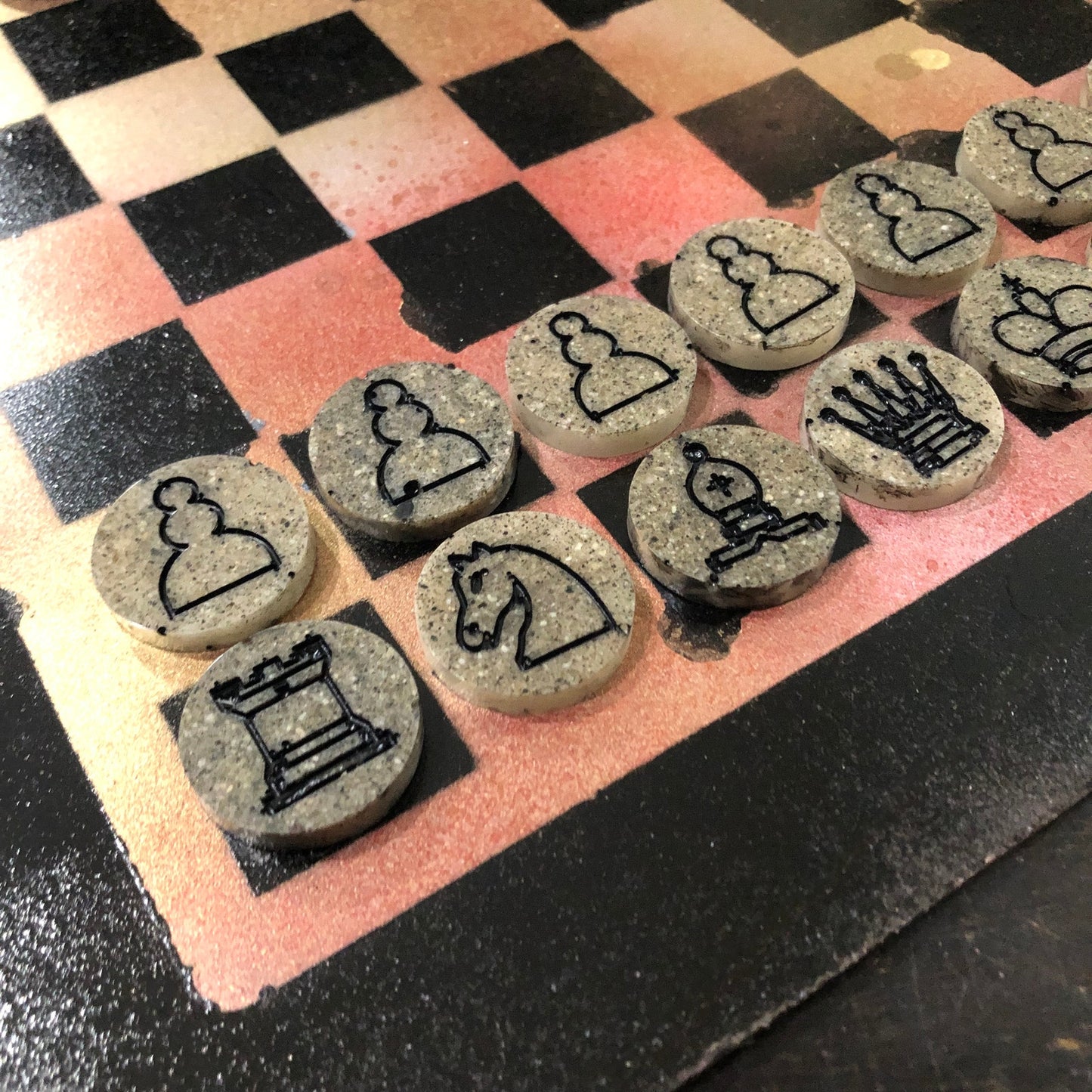 Golden Orange - Painted Chess Set