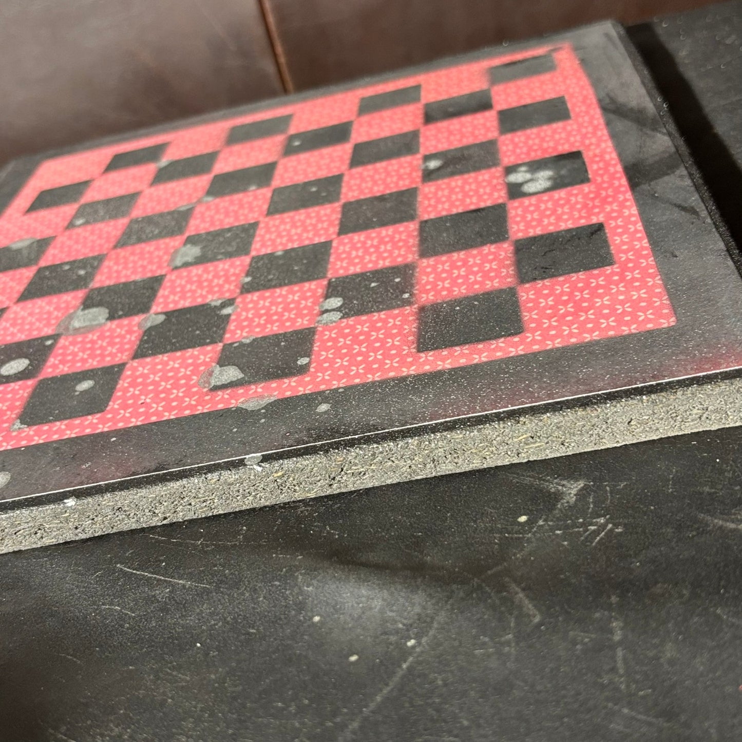 Vintage Black & Red - Scrapbook Chess Board