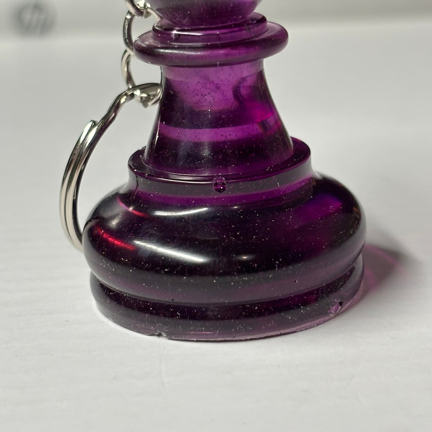 Purple Translucent Pawn - Handmade Resin Keychain - Large Edition