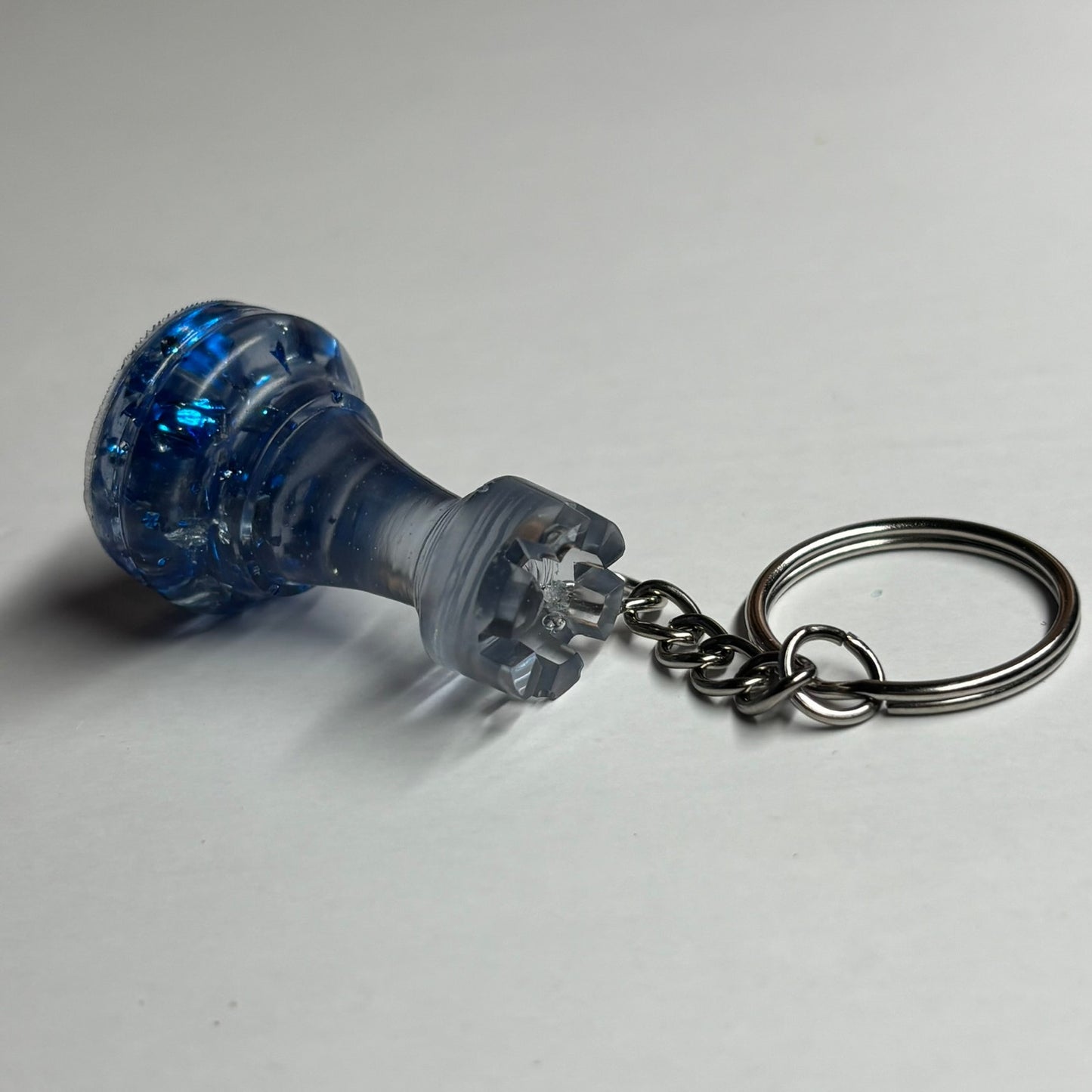Blue Ice Rook - Handmade Resin Keychain