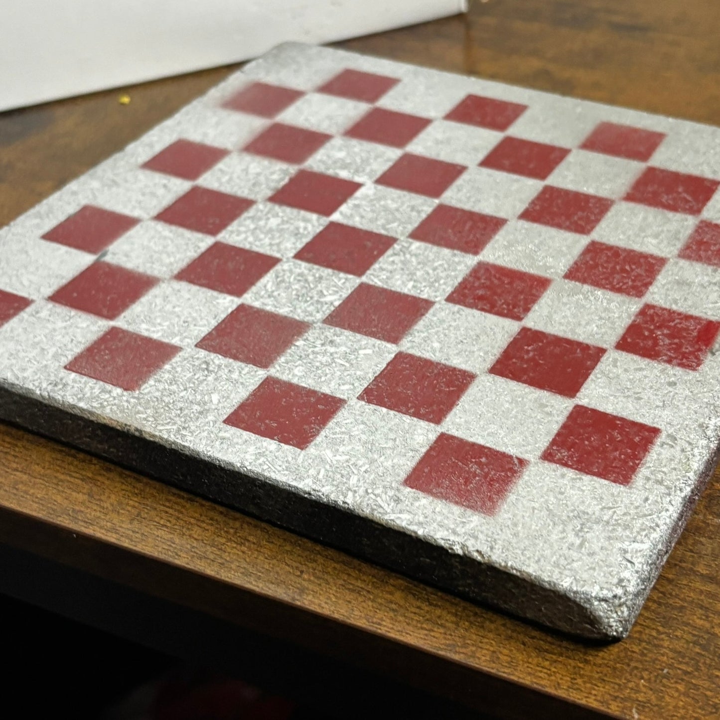Chrome Red - Painted Double Sided Chess Board
