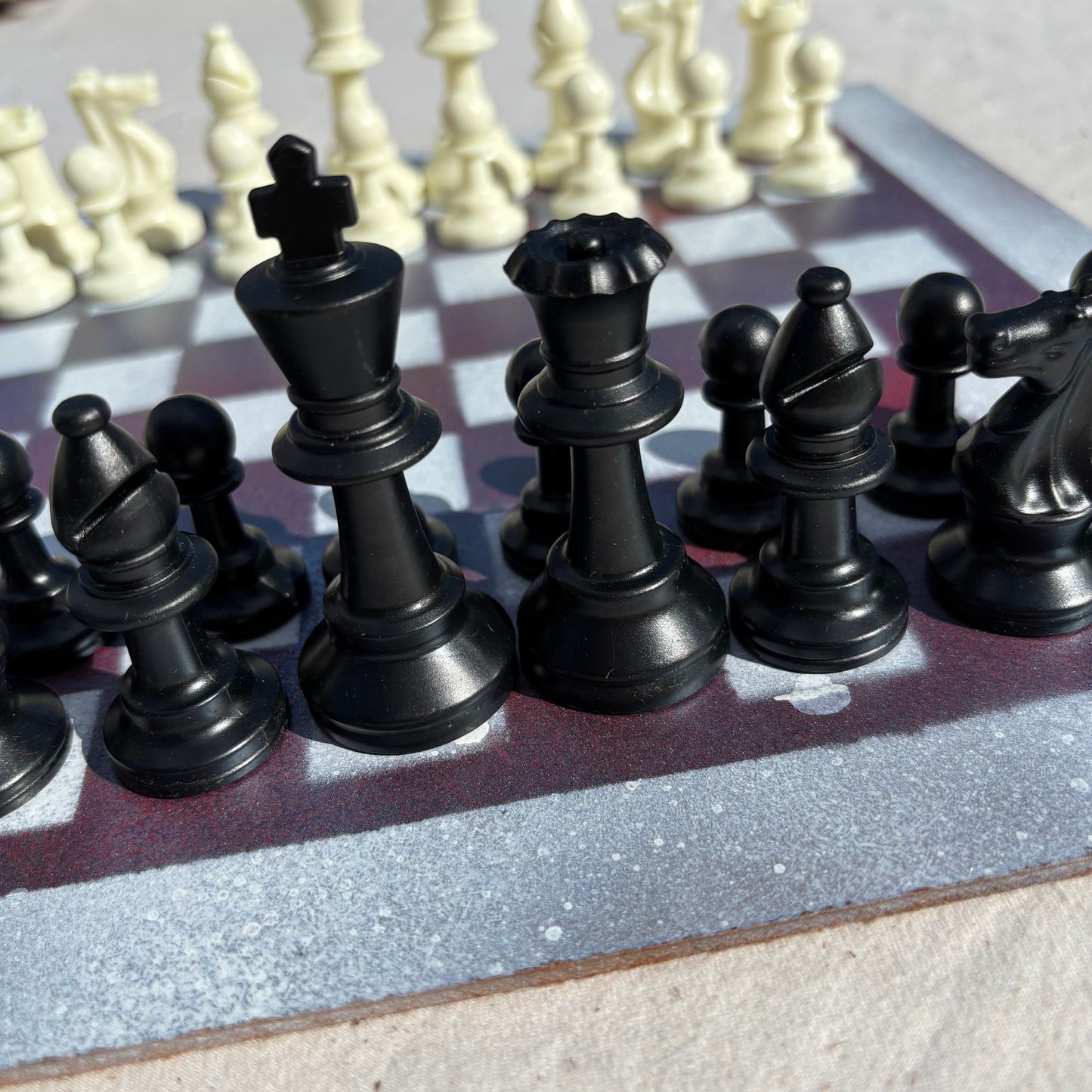 Metallic Color Swirl - Painted Chess Set