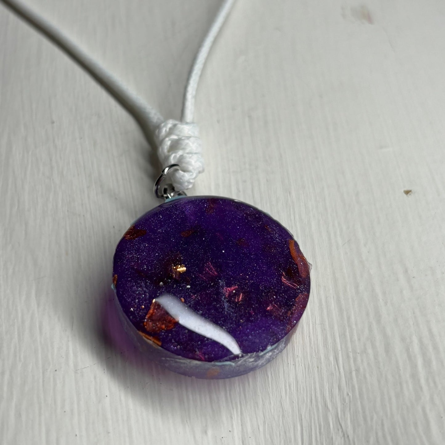 Purple Crystal Knight - Handmade Resin Chess Necklace