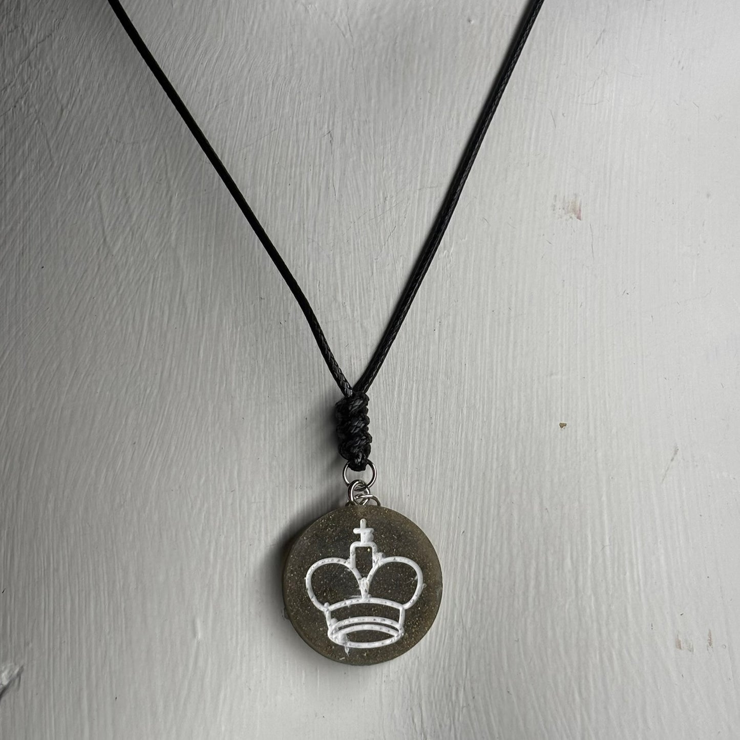 Dark Green King - Handmade Resin Chess Necklace