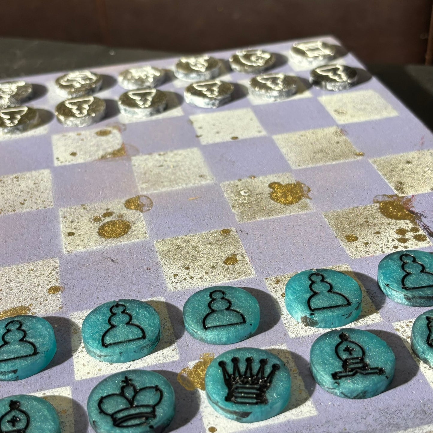 Simple Purple - Painted Chess Set