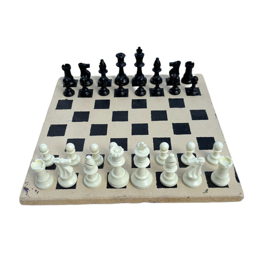 Cream & Black - Painted Chess Set