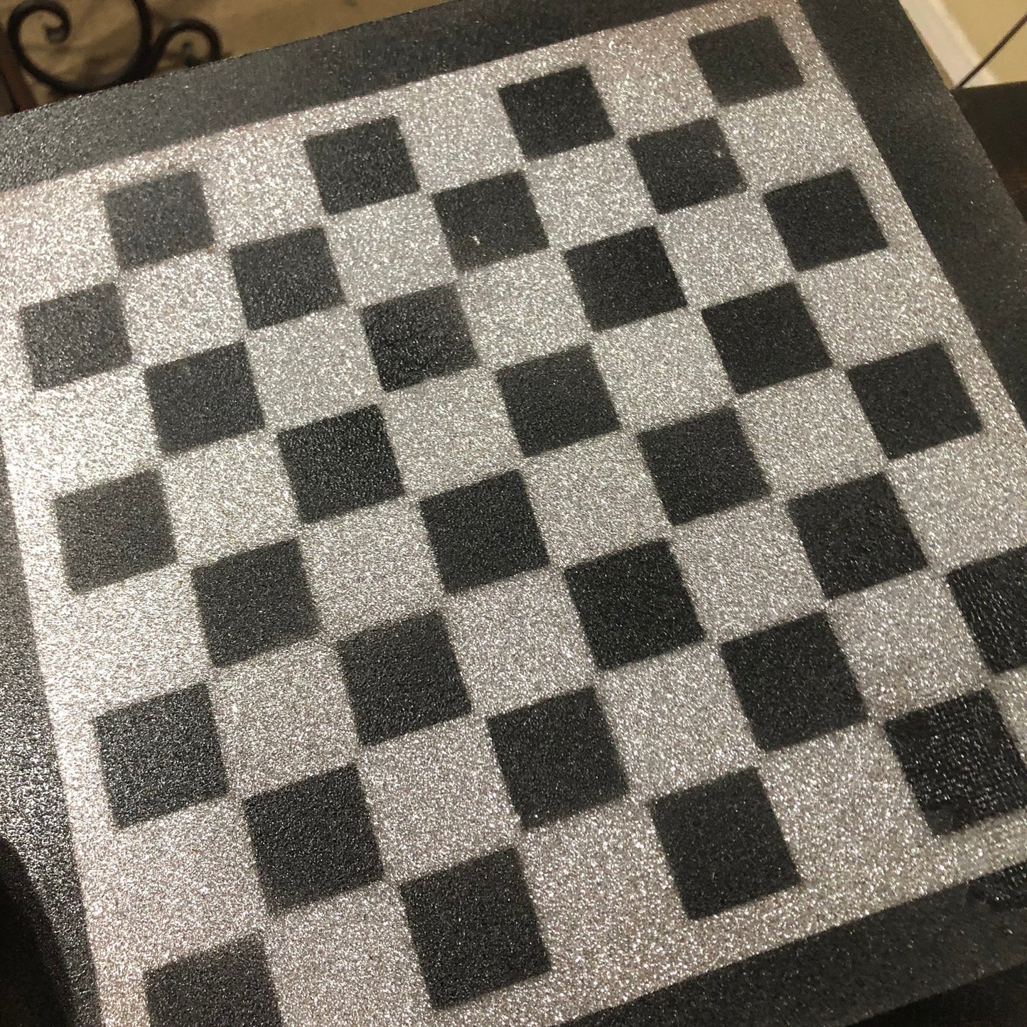 Gray & Black - Painted Chess Set