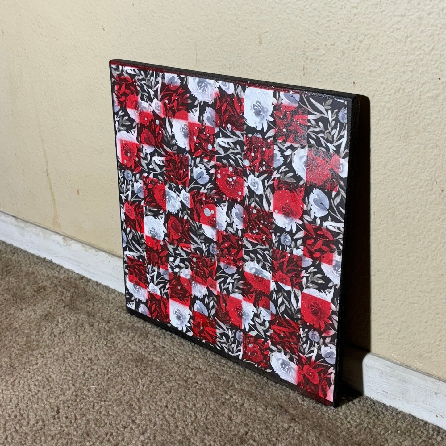 Bloodstained Flowers Design - Scrapbook Chess Board