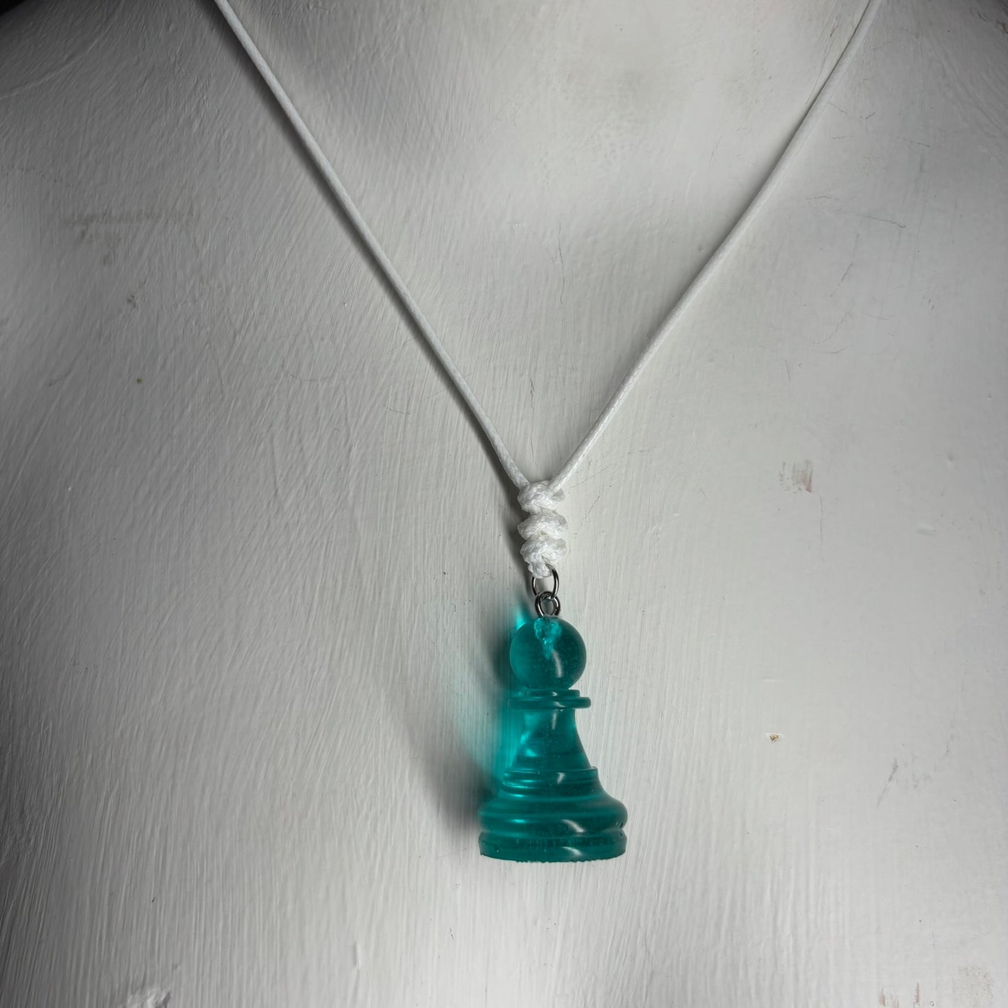 Mint Green Pawn - Handmade Resin Chess Necklace