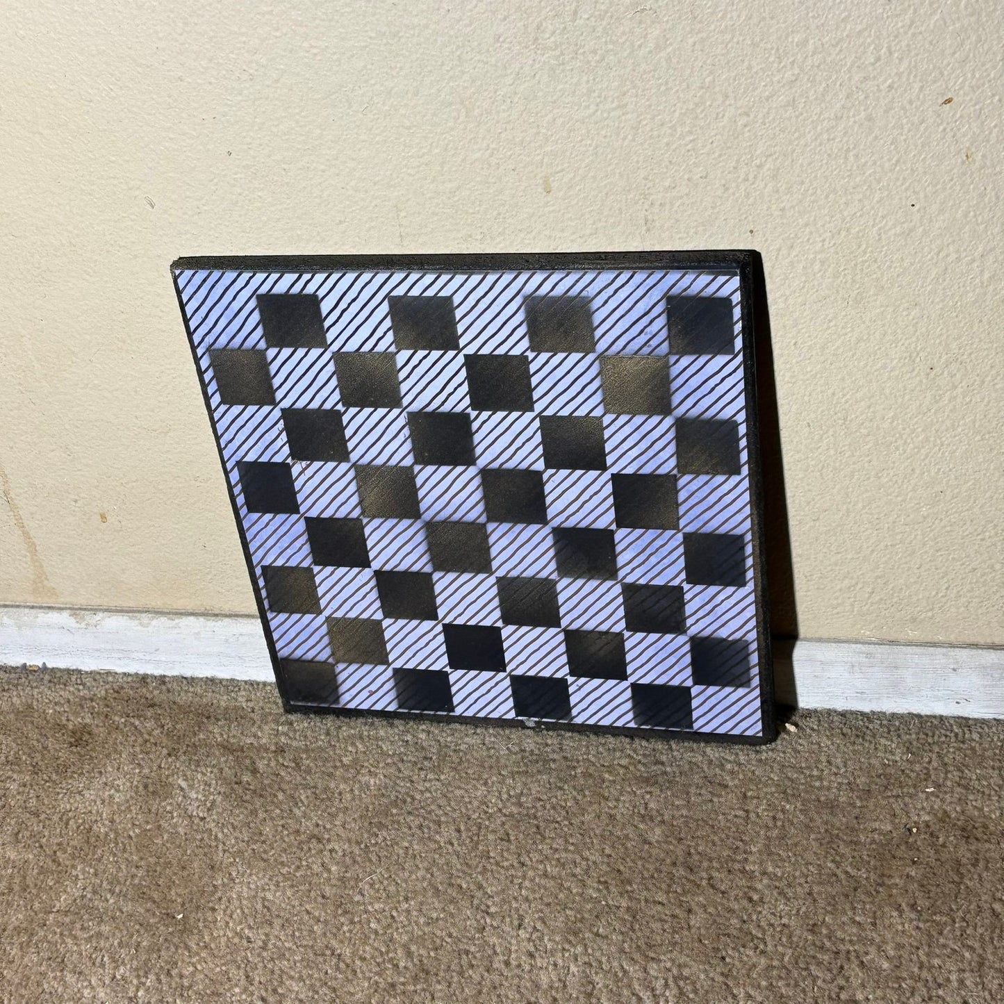 Blue Gold Stripes - Scrapbook Chess Board