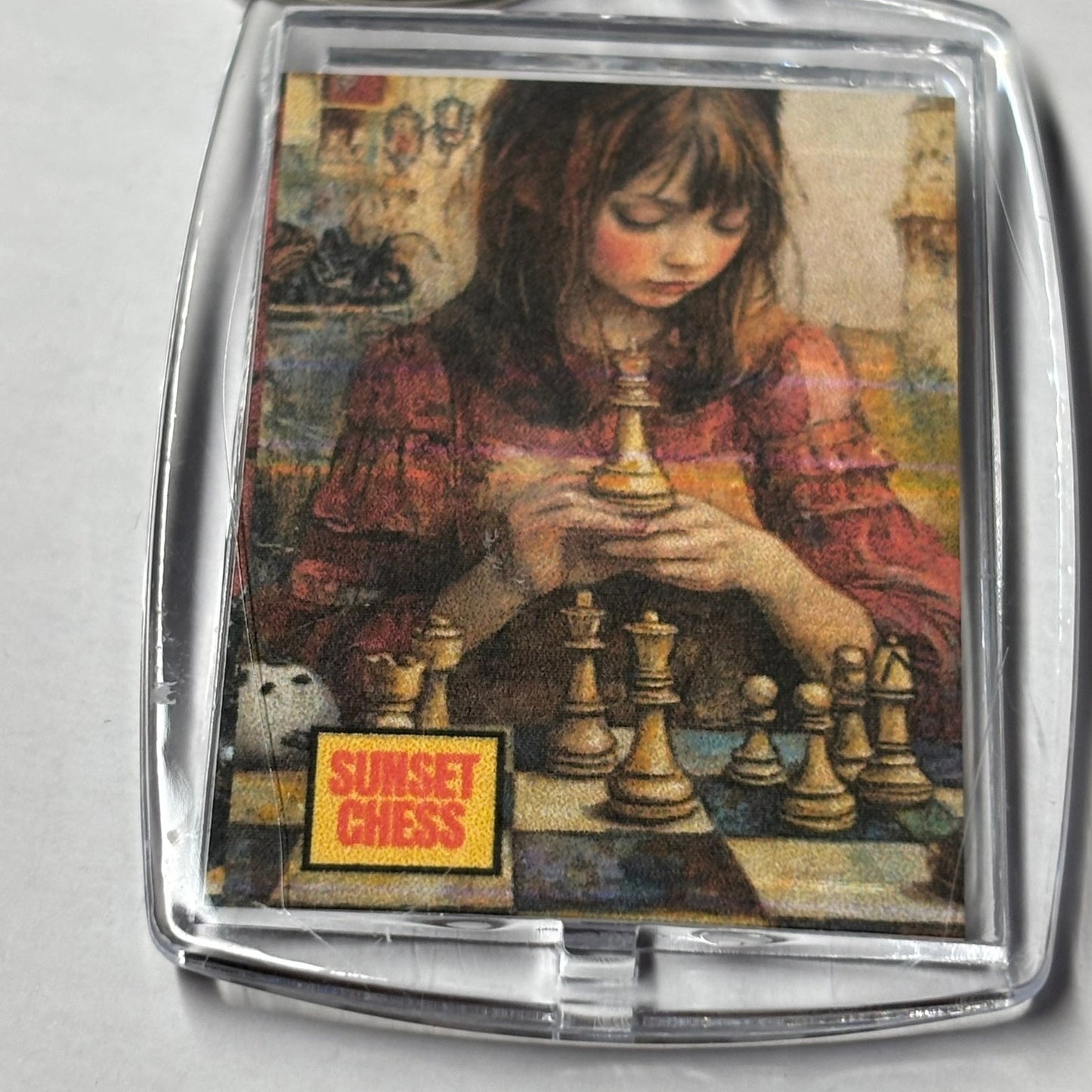 Sweet Girl - Sunset Chess Photo Keychain