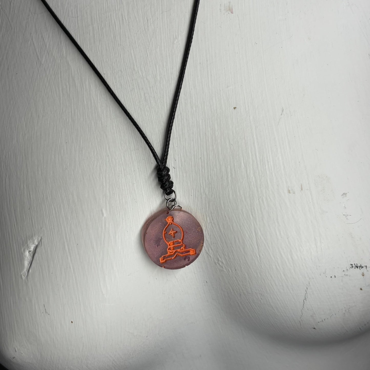 Cosmic Bishop - Handmade Resin Chess Necklace