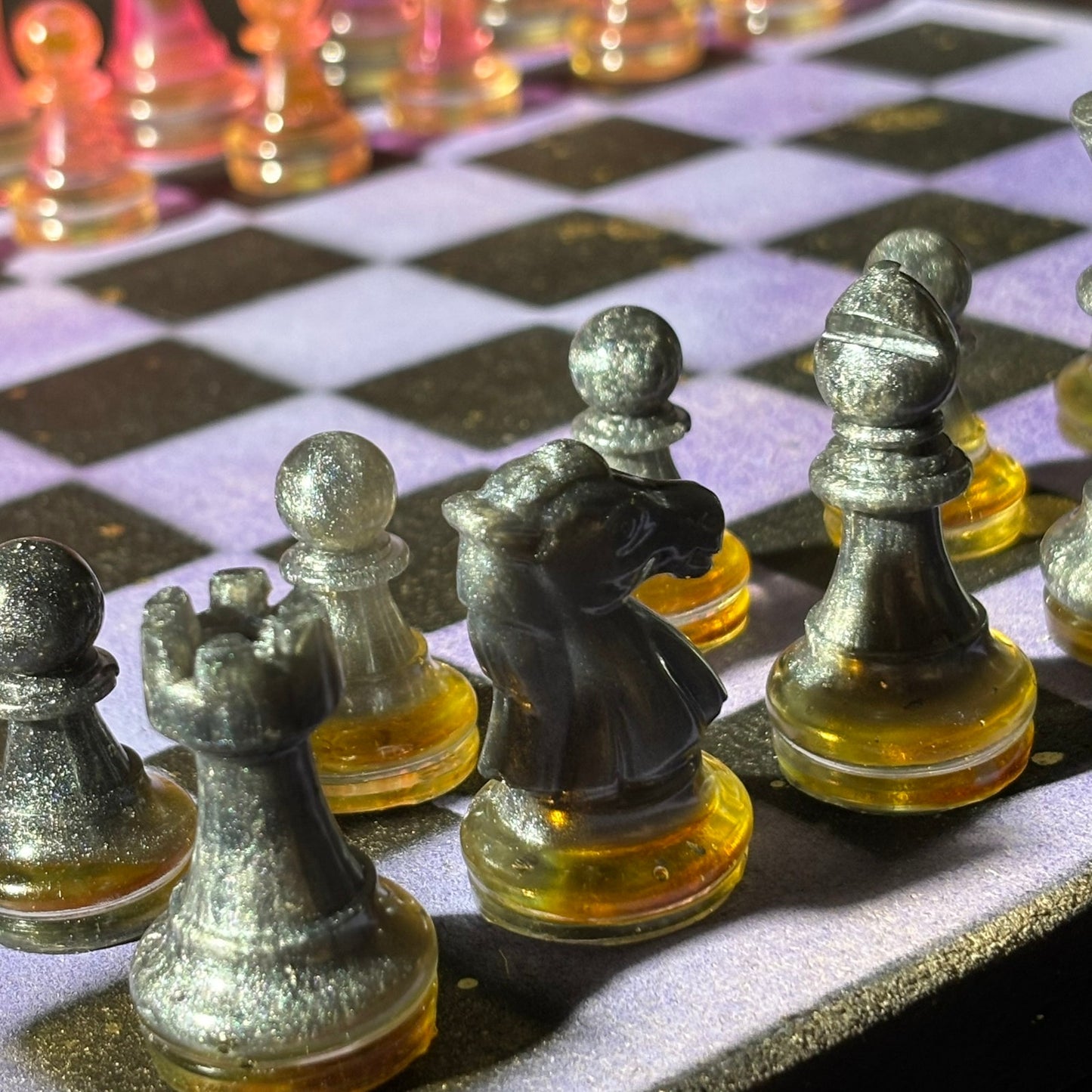 Golden Purple - Painted Chess Set