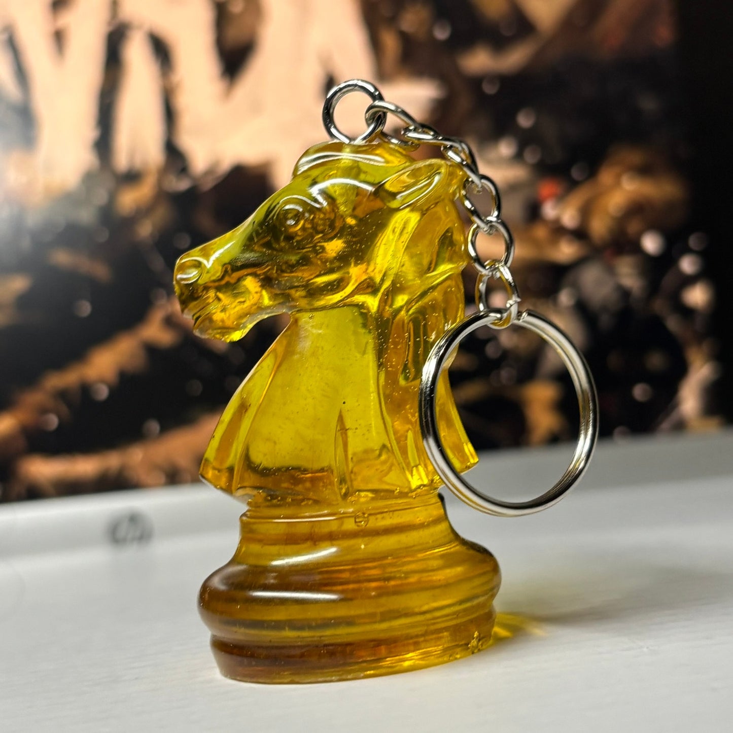 Yellow Supreme Knight - Handmade Resin Keychain - Large Edition