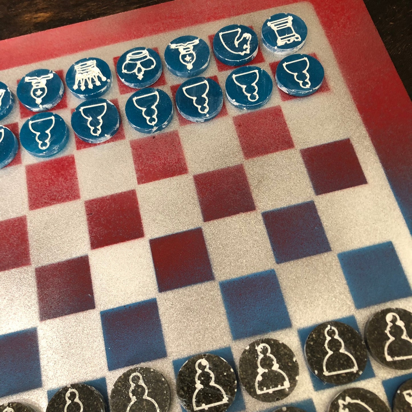Chrome Rocket - Painted Chess Set