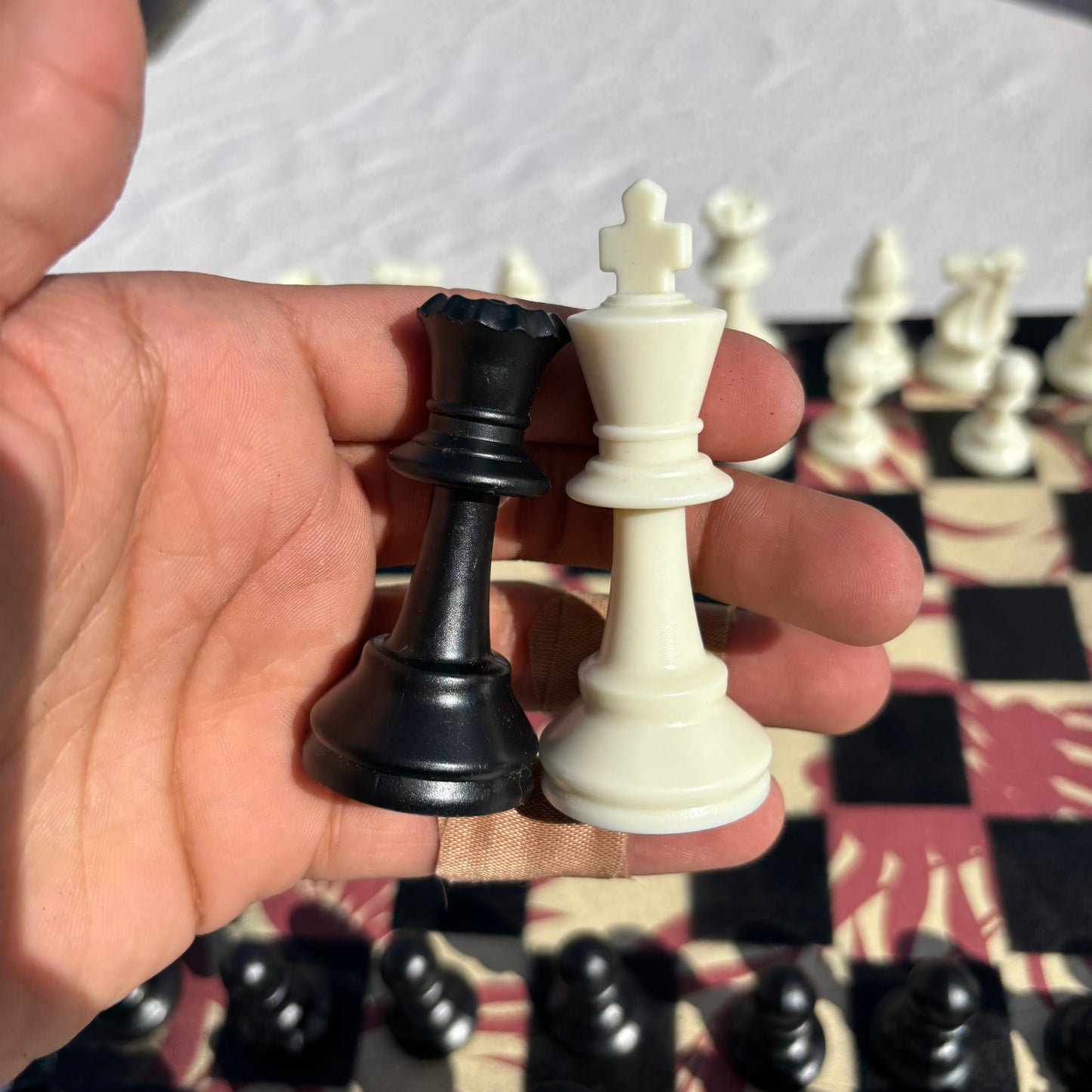 Classic Flower Pattern - Scrapbook Chess Set
