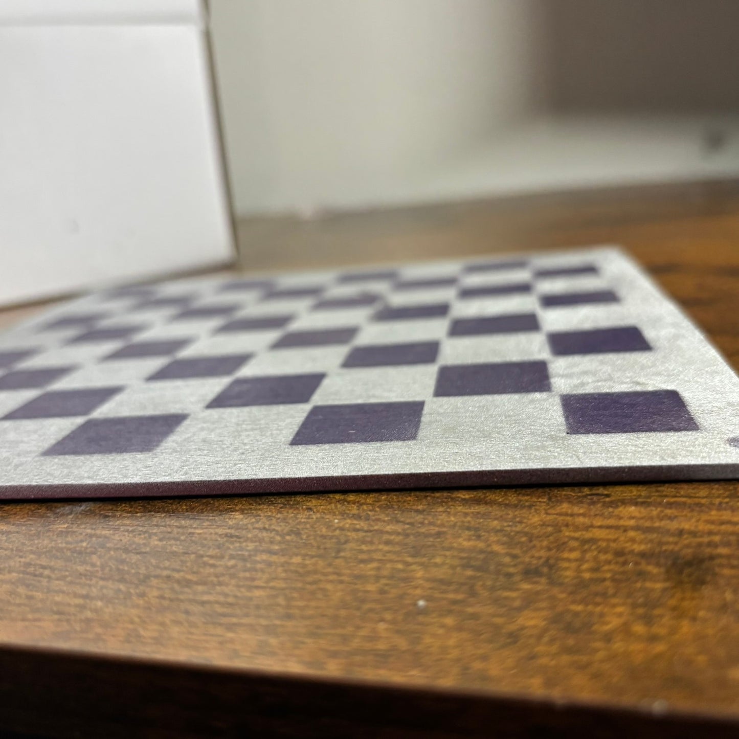 Dark Purple Chrome - Painted Thin Wooden Chess Board