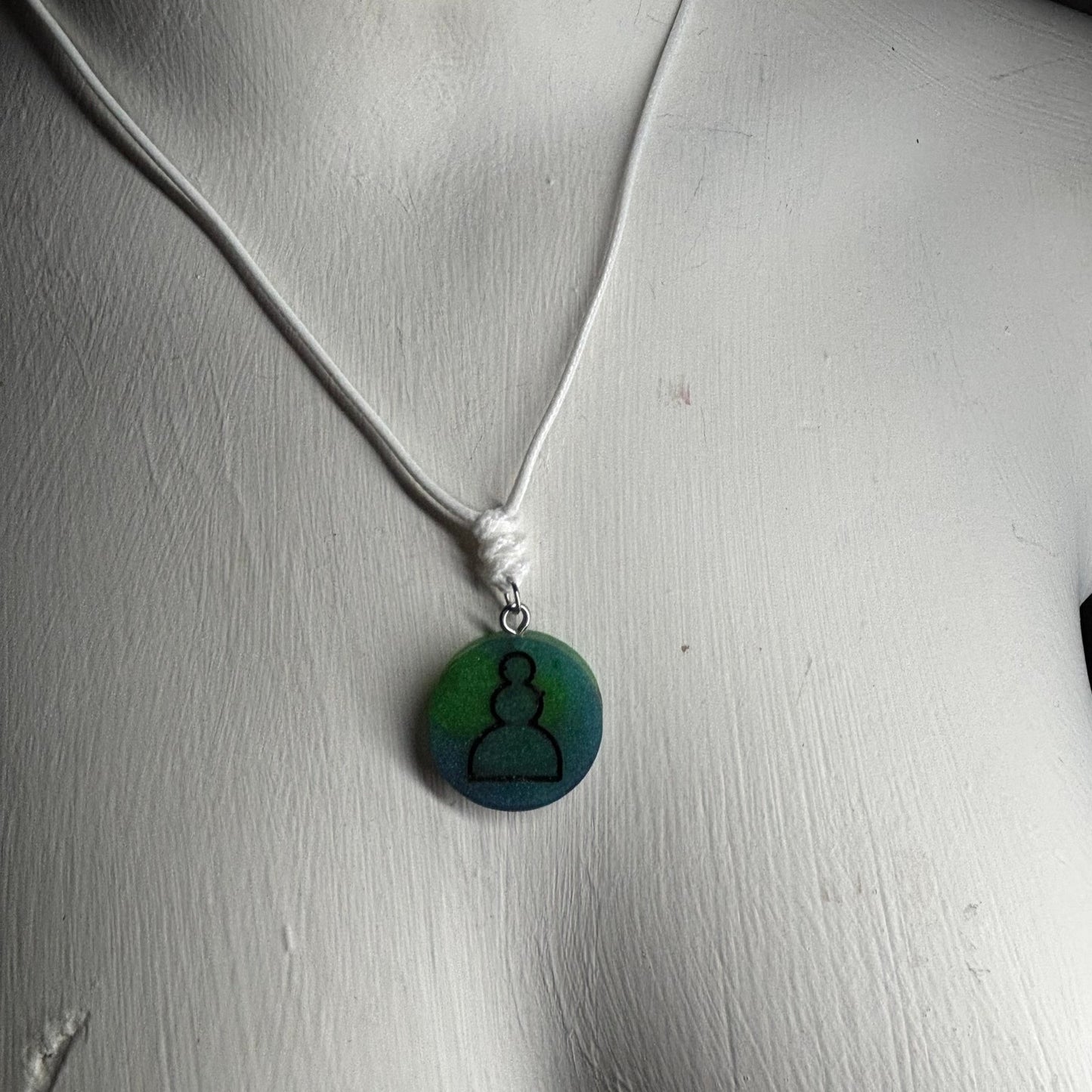 Dark Forest Pawn - Handmade Resin Chess Necklace