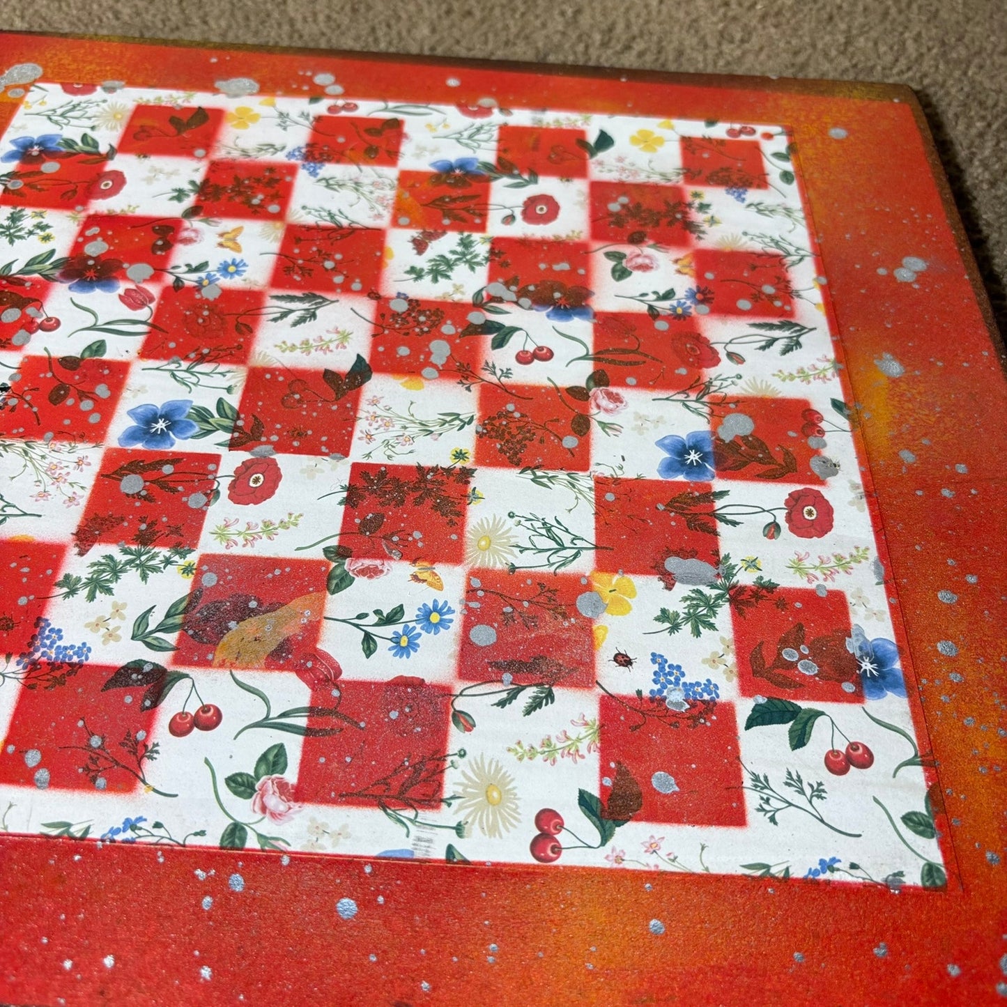Red Orangish Fire - Large Deluxe Chess Set