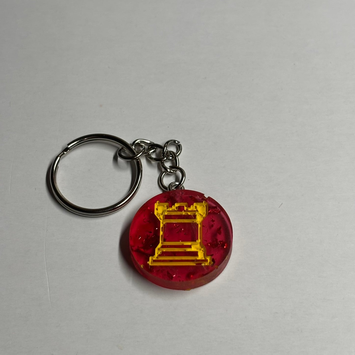 USC Colored Rook - Handmade Resin Keychain - Flat Edition